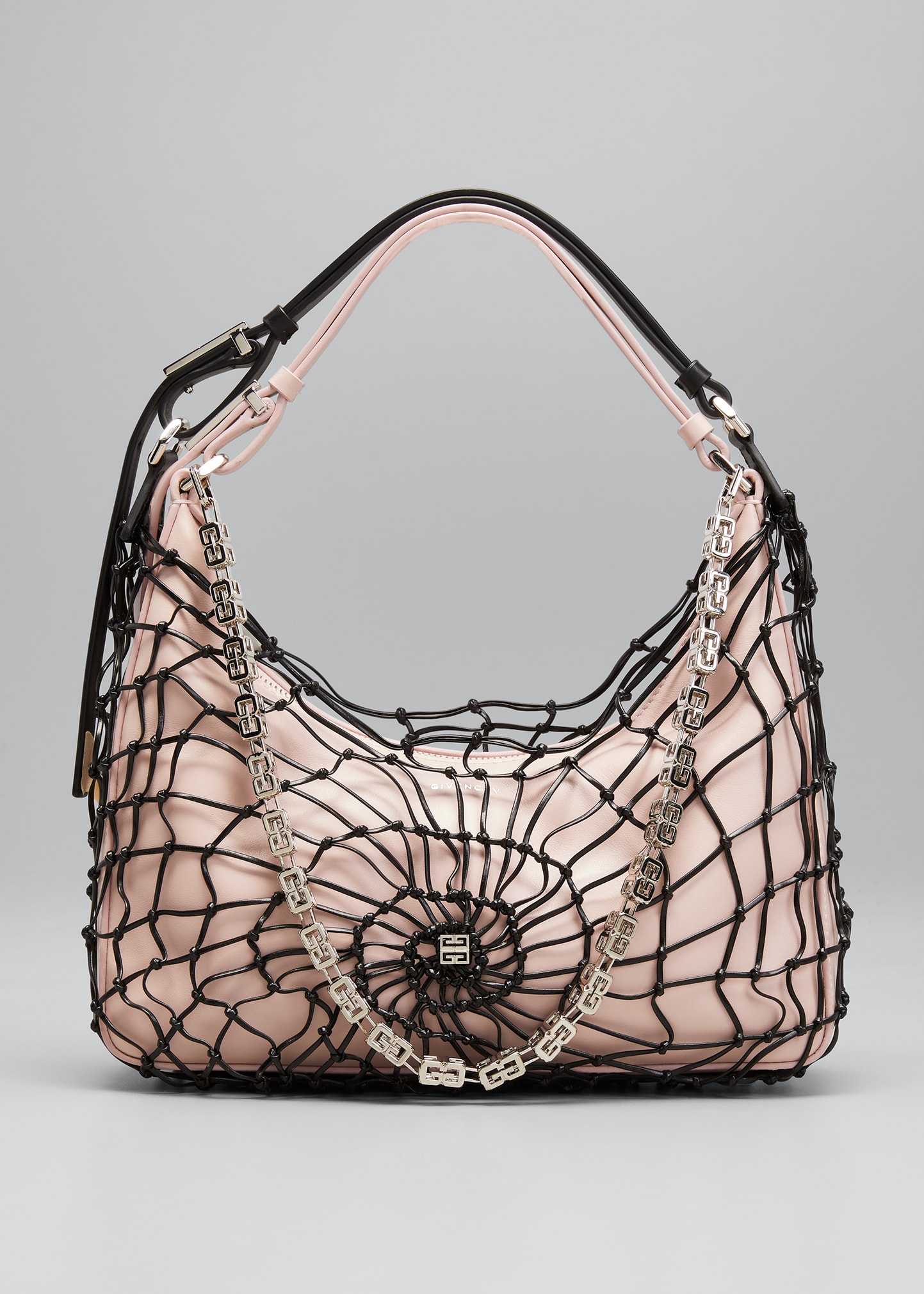 Givenchy Moon Cut-Out Calfskin Net Small Hobo Bag