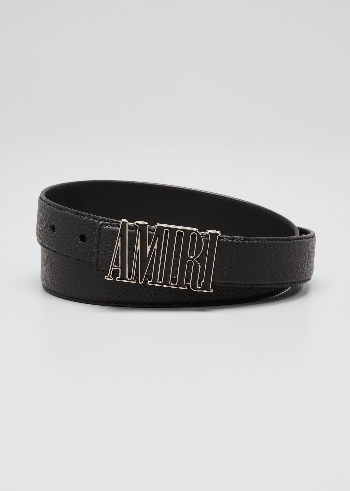 Amiri Men's Logo Leather Belt | Smart Closet