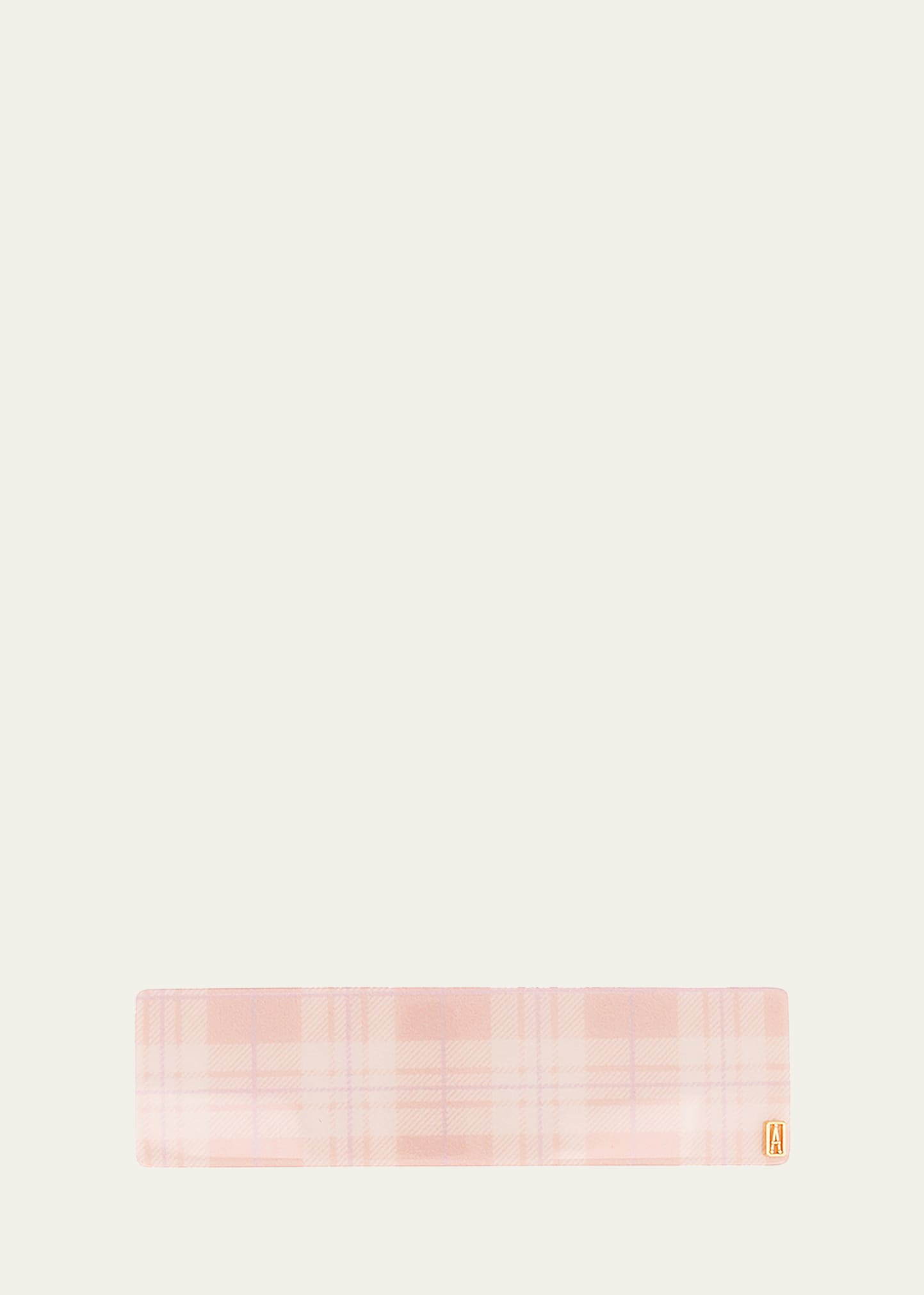 Alexandre De Paris Tonal Plaid Barrette In Beige