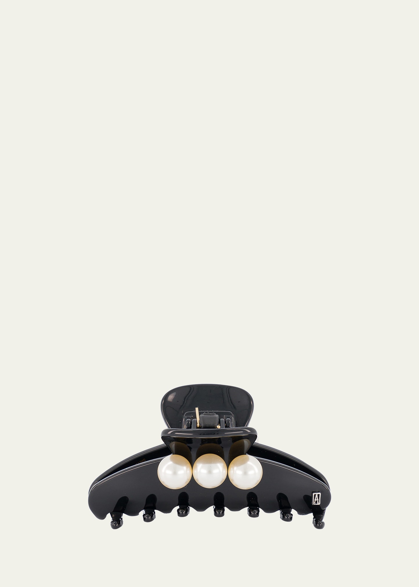 Alexandre De Paris Imitation Pearl Embellished Hair Jaw Clip In Black