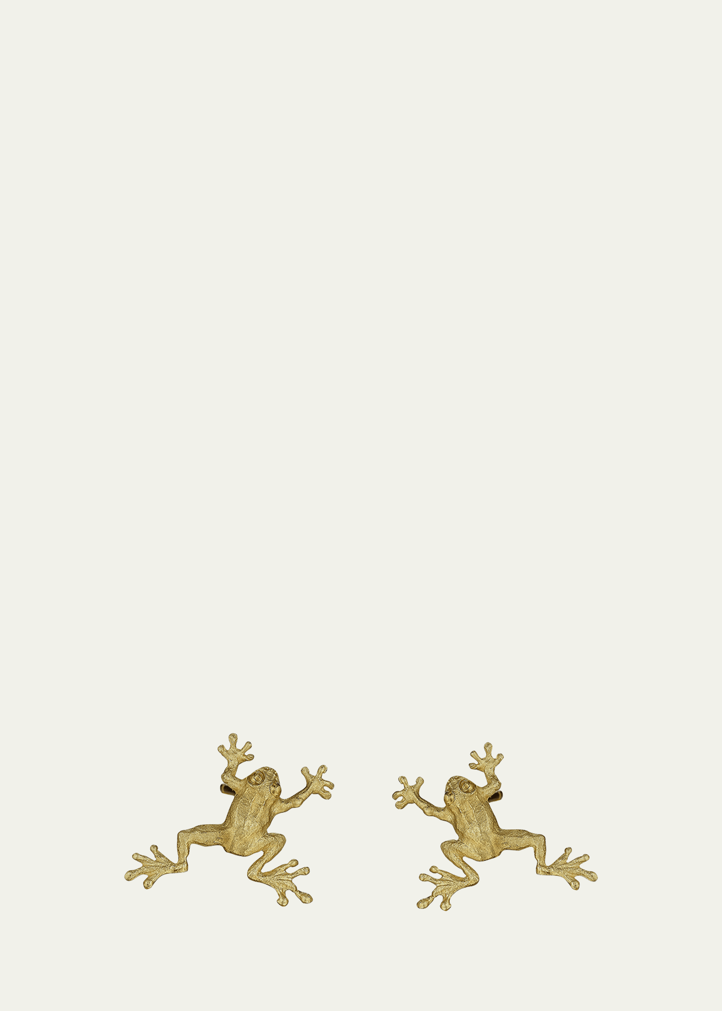 Climbing Tree Frog Stud Earrings in 18k Yellow Gold and Diamonds