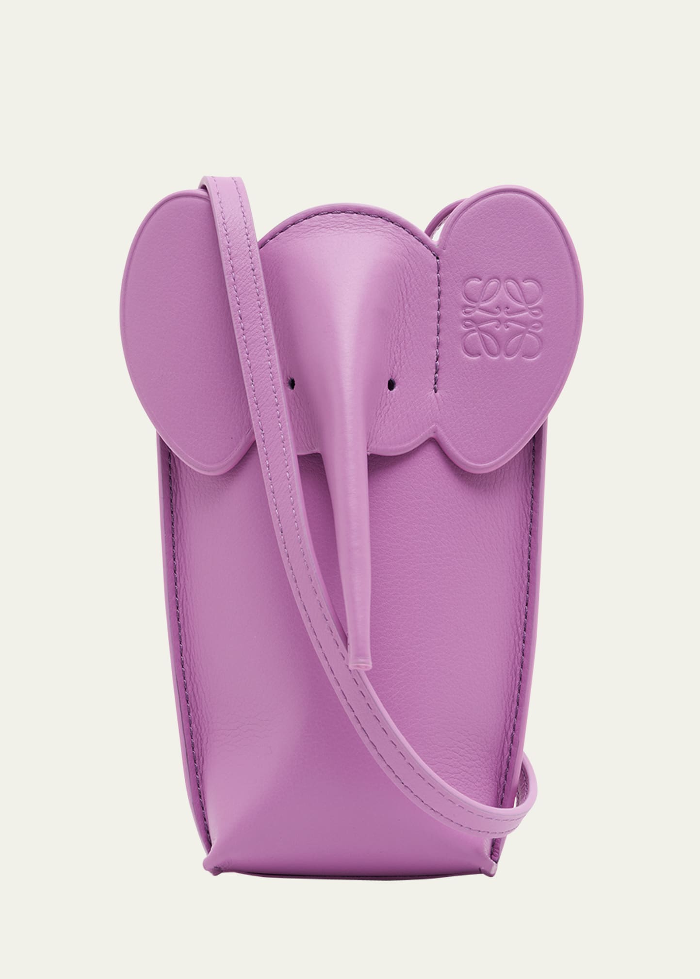 Loewe Elephant Pouch Crossbody Bag In 6042 Rockrose