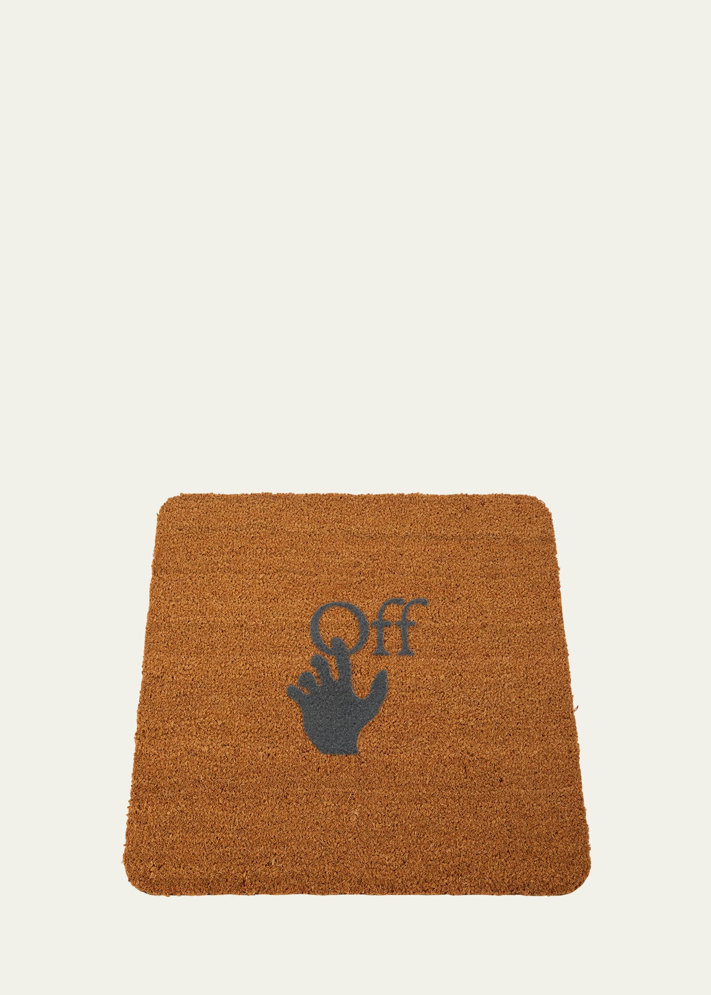 Off-white Hand-stamped Logo Doormat In Brown Dark Grey