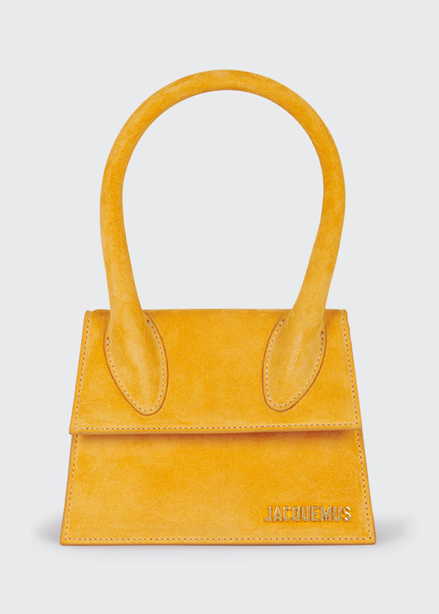Jacquemus Le Chiquito Moyen Suede Satchel Bag In Orange