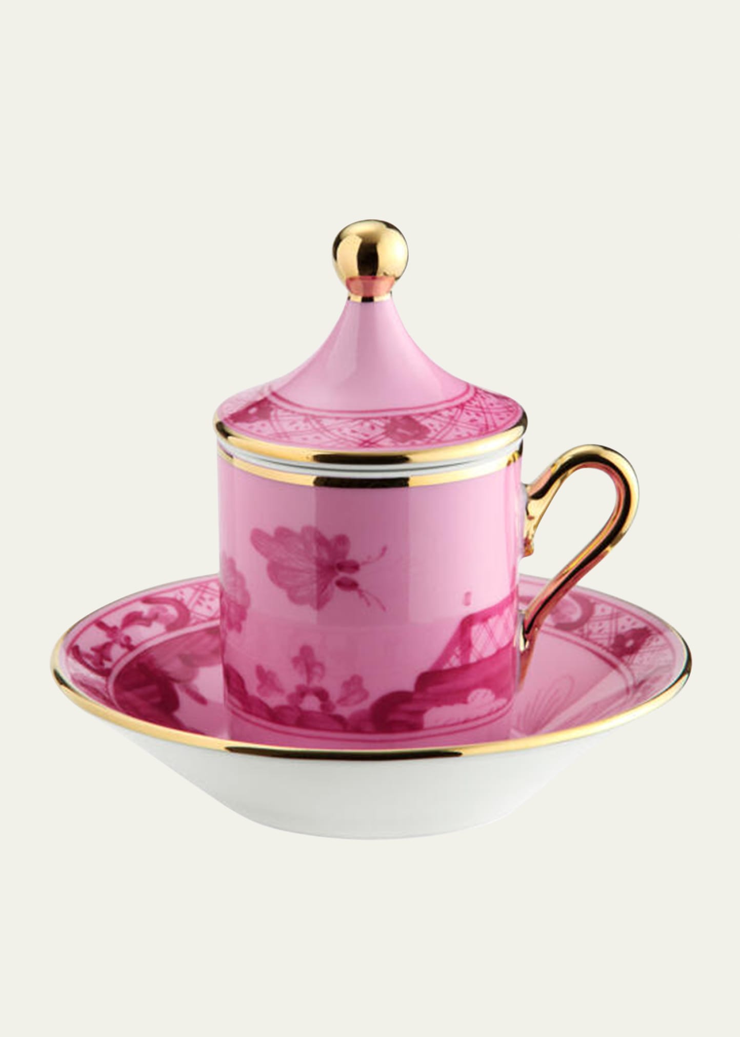 Empire-Style Coffee Cups & Saucers, Set of 2 - Pink