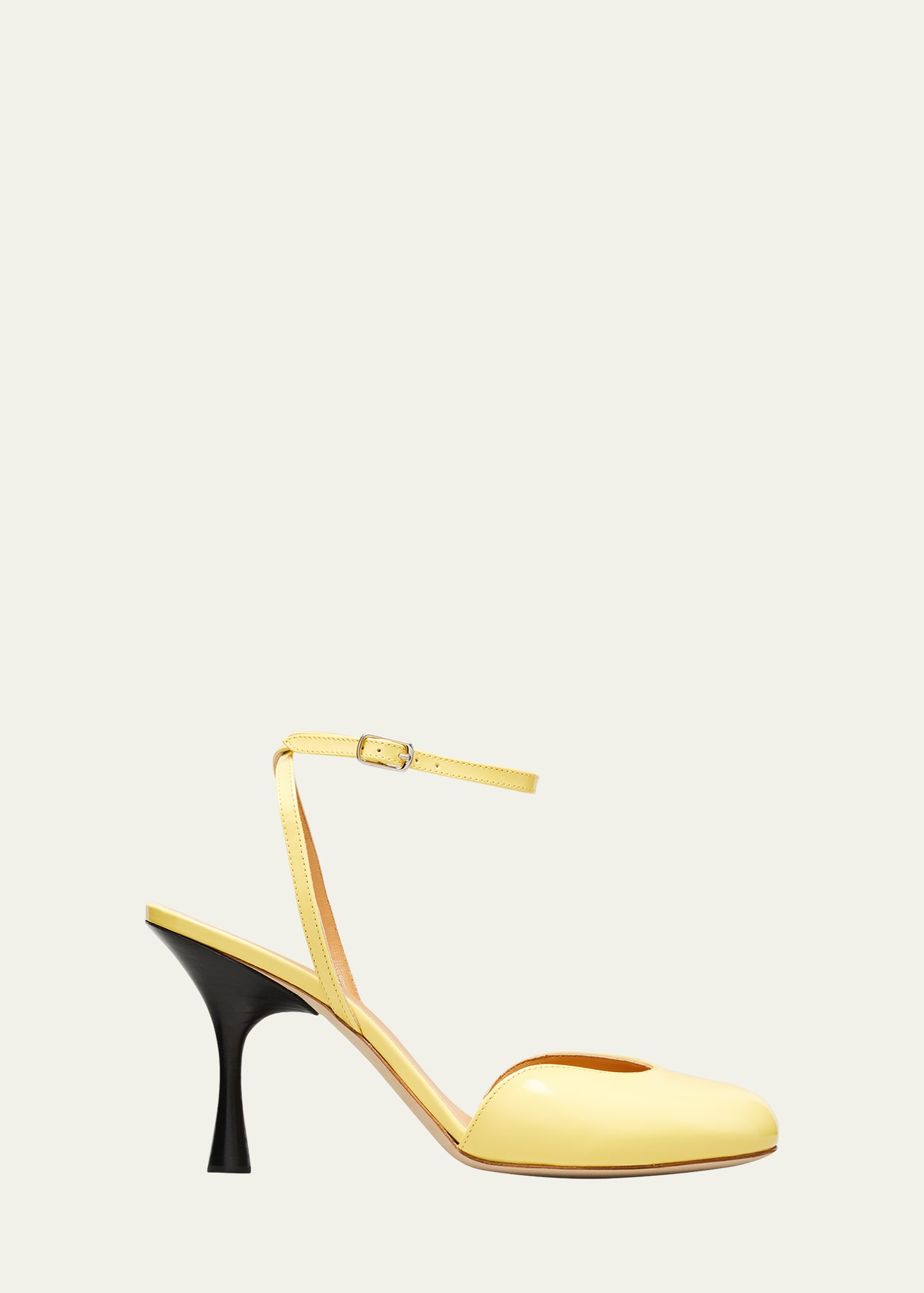 Loewe Patent Leather Ankle-strap Pumps In Yellow | ModeSens