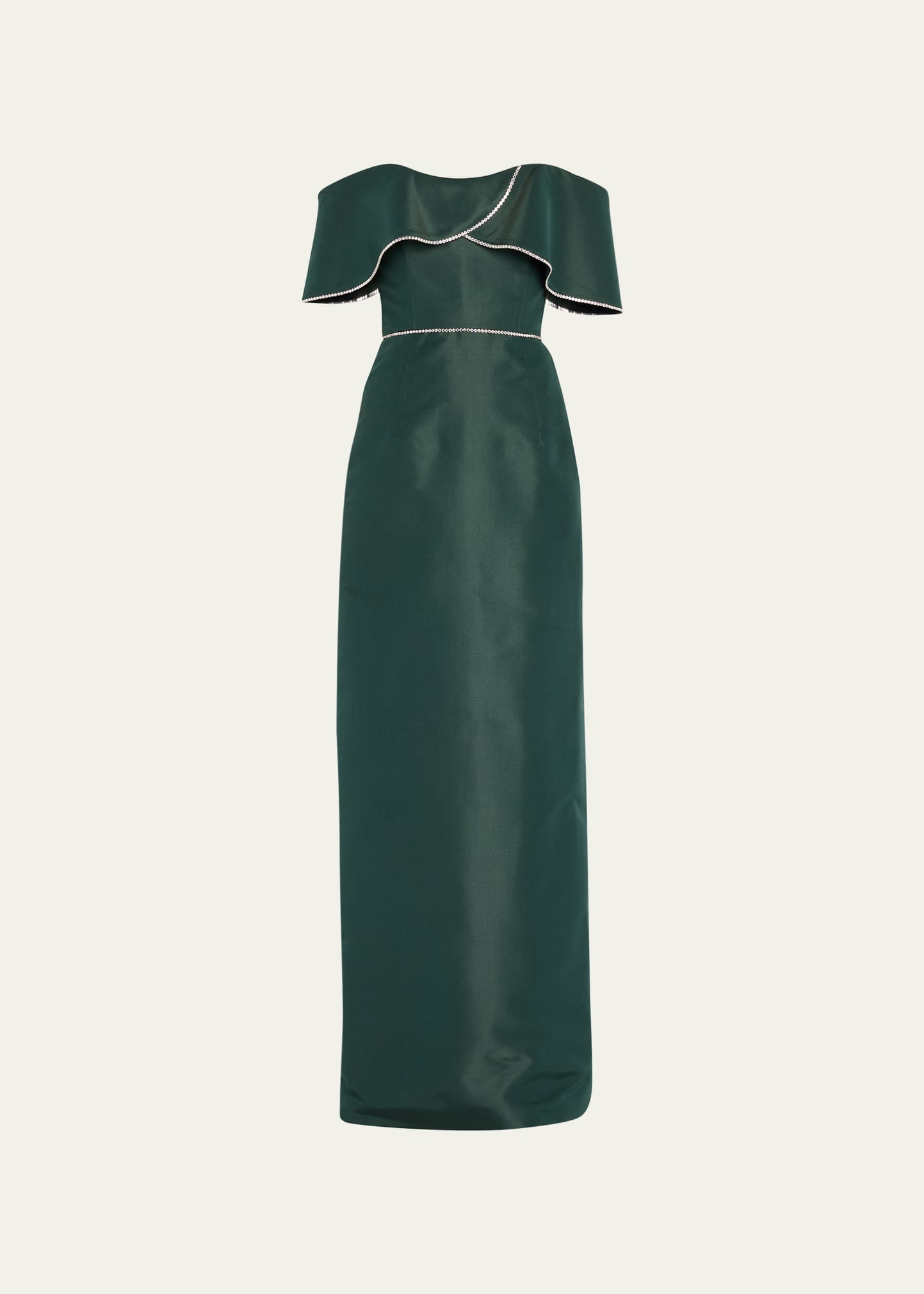 Markarian Eveline Off-the-Shoulder Embellished Column Gown