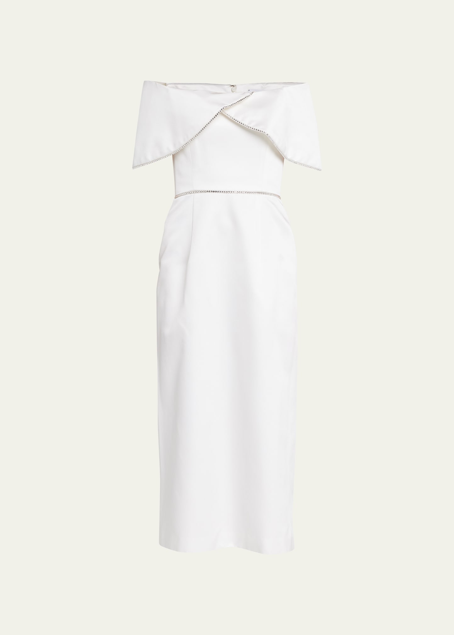 Markarian Eveline Foldover Off-the-Shoulder Midi Dress