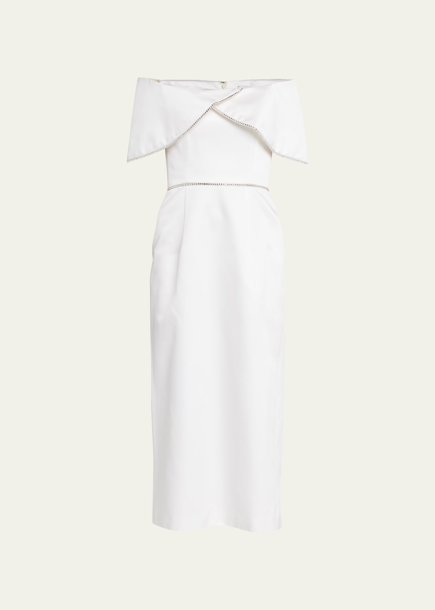 Markarian Eveline Foldover Off-the-shoulder Midi Dress In White | ModeSens