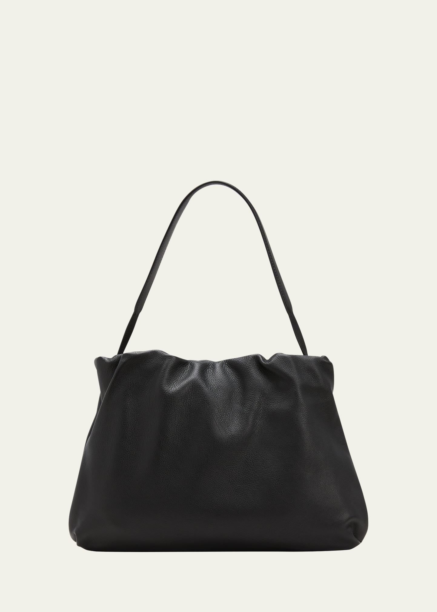 The Row Bourse Shoulder Bag In Leather In Blpl Black Pld