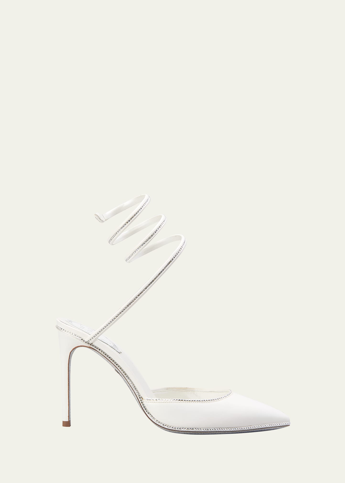 René Caovilla Cleo Embellished Ankle-wrap Pumps In White