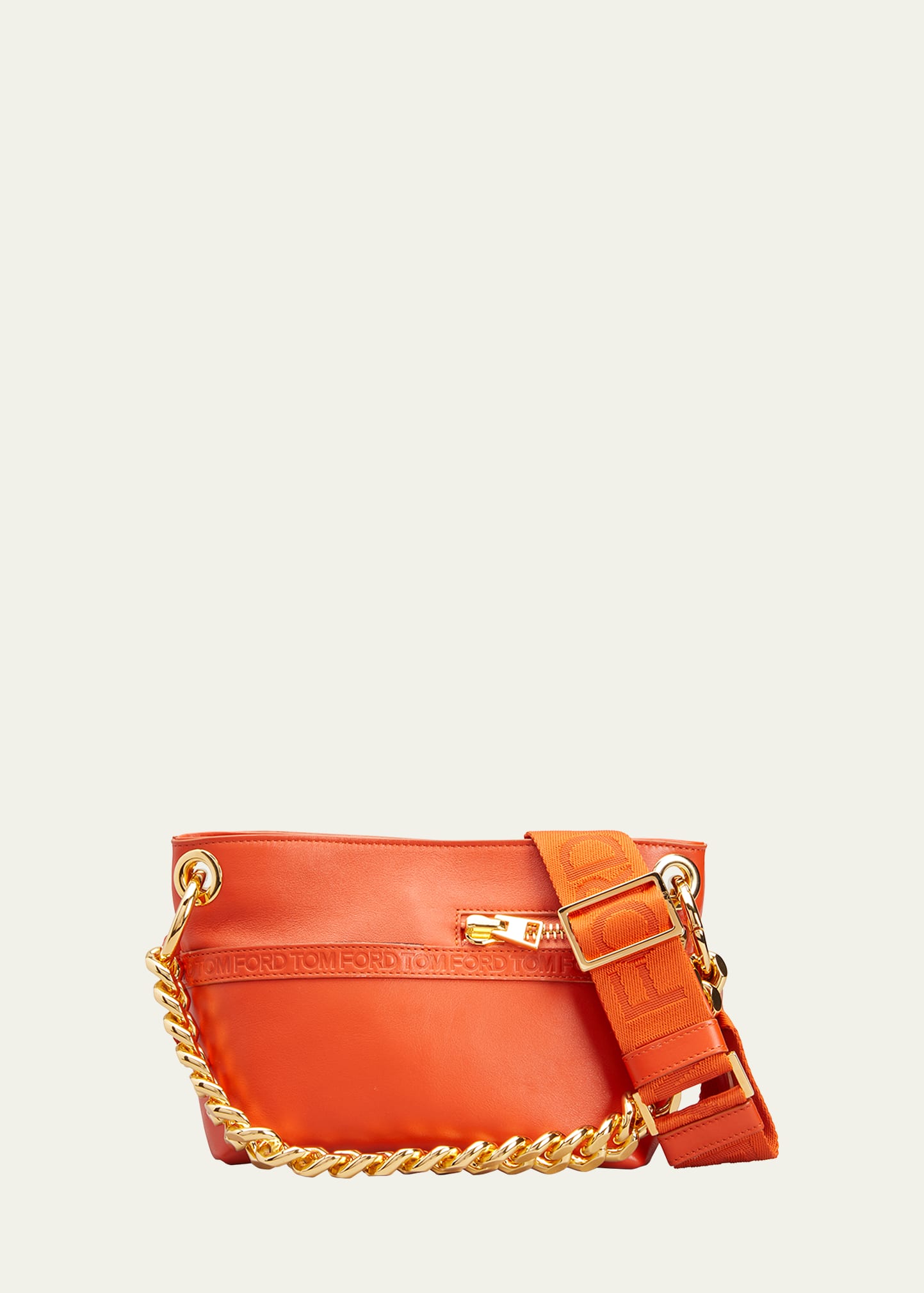 Tom Ford Avery Calfskin Small Shoulder Bag In Mango | ModeSens