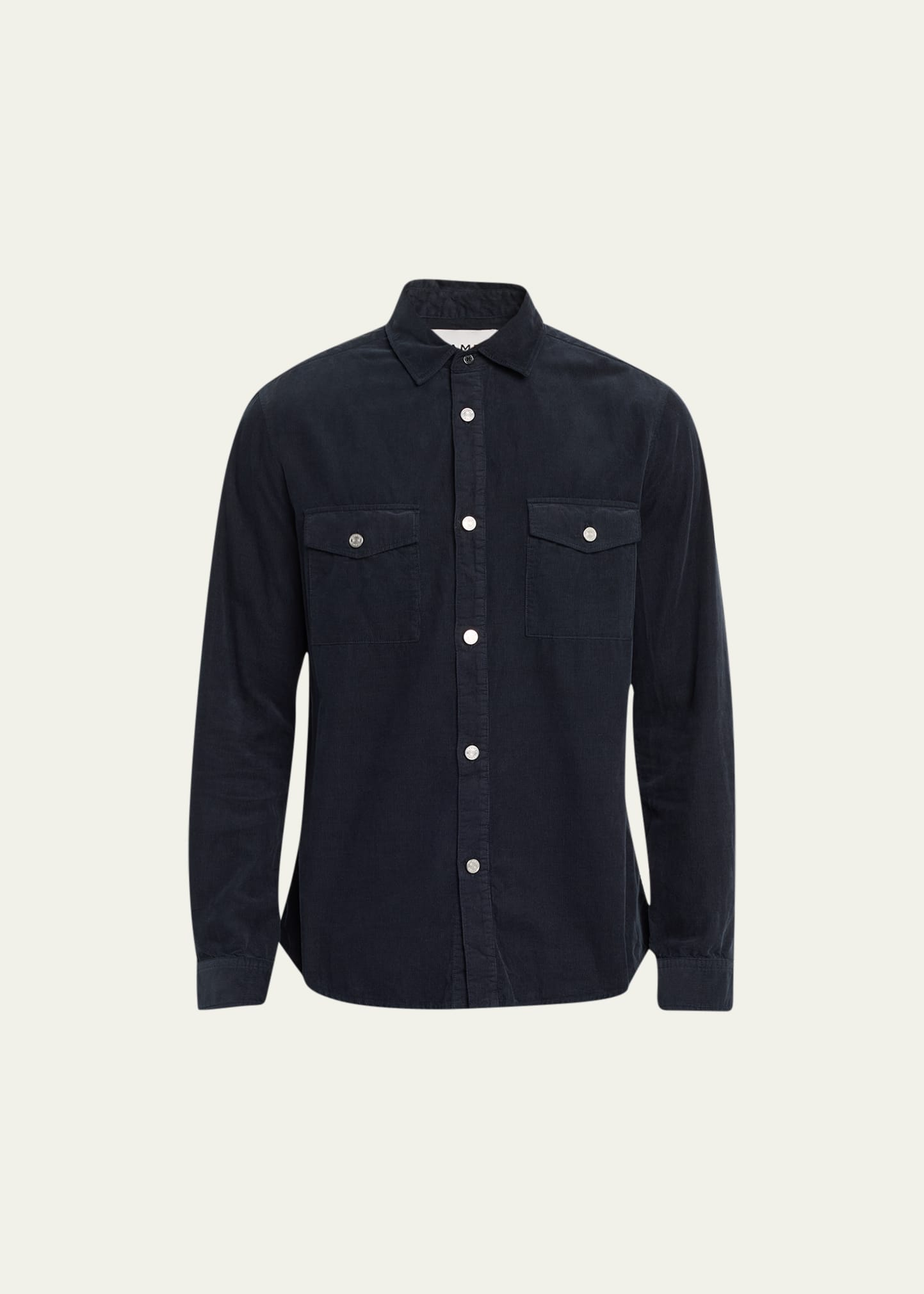 Shop Frame Men's 2-pocket Micro-corduroy Sport Shirt In Midnight B