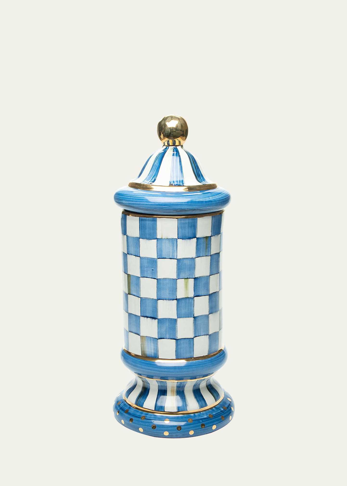 MacKenzie-Childs Royal Check Column Canister