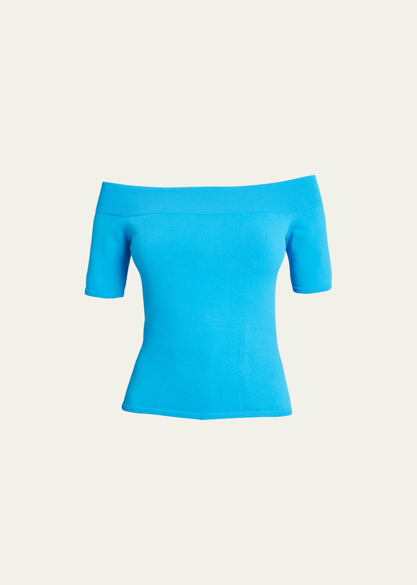 Shop Alexander Mcqueen Knit Off-the-shoulder Top In Midnite Blu