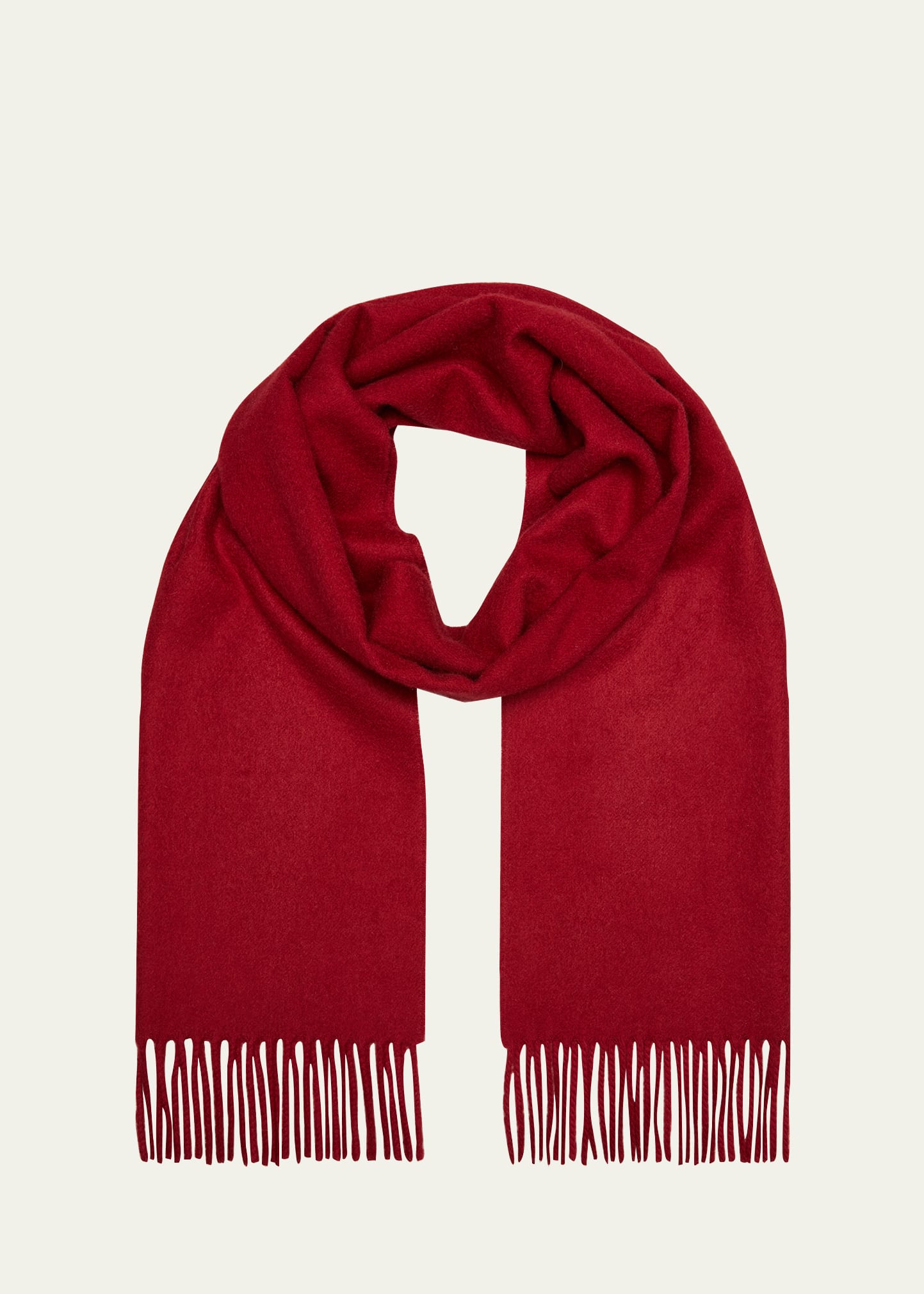 Johnstons Of Elgin Fringe Cashmere Scarf In Red