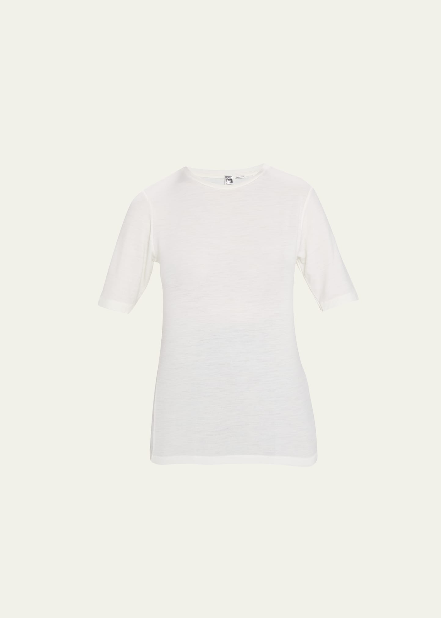 Totême Thin Cashmere Modal Tee Off-white In White 110