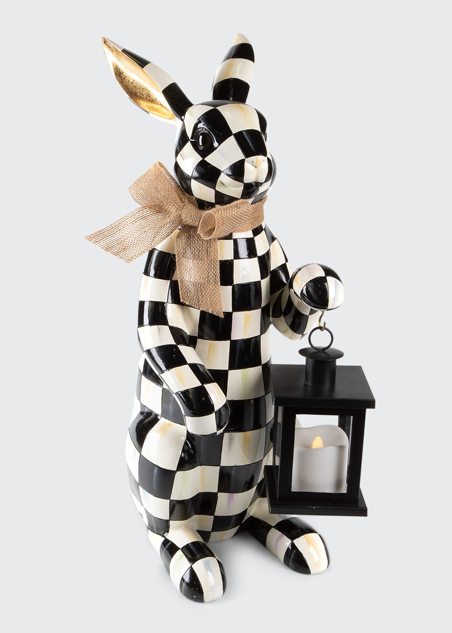 MacKenzie-Childs Courtly Check Lantern Easter Bunny