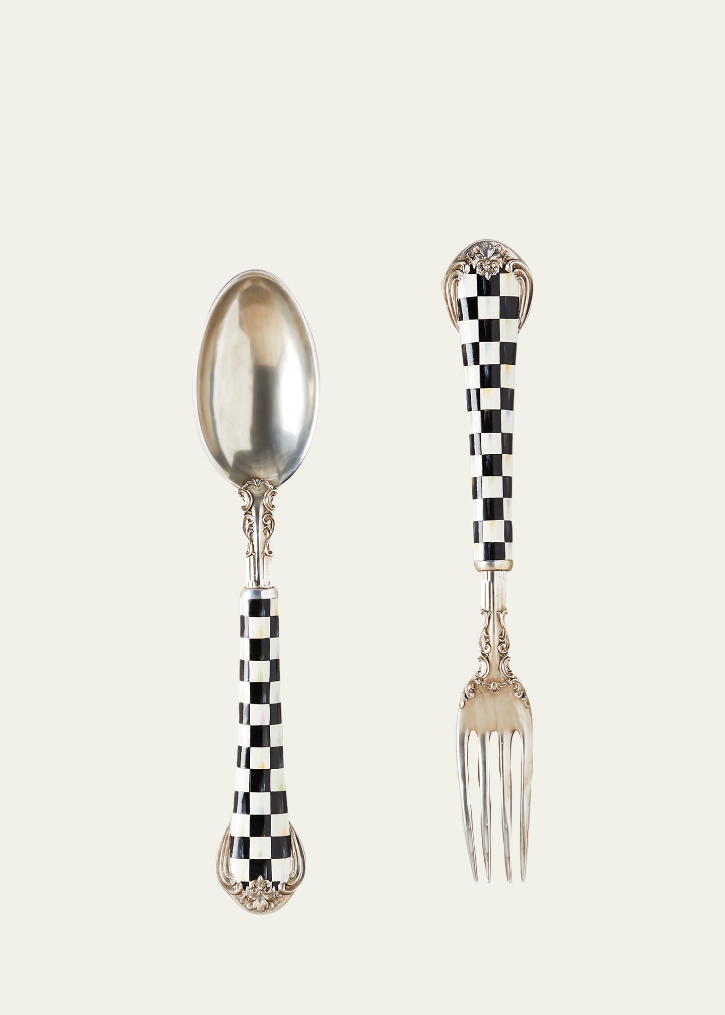 Mackenzie-childs Courtly Check Spoon Fork In Multi