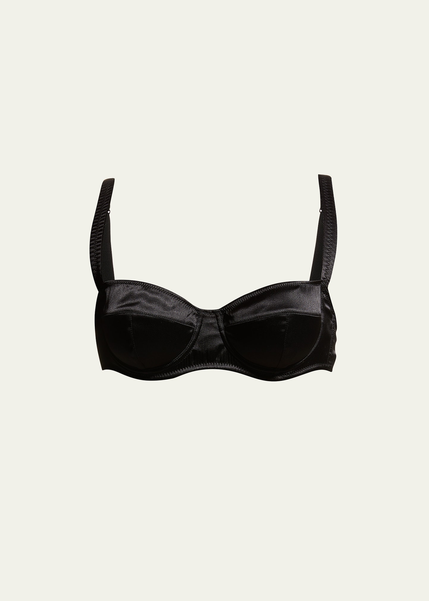 Dolce & Gabbana Lace-detail Satin Balconette Bra In Black