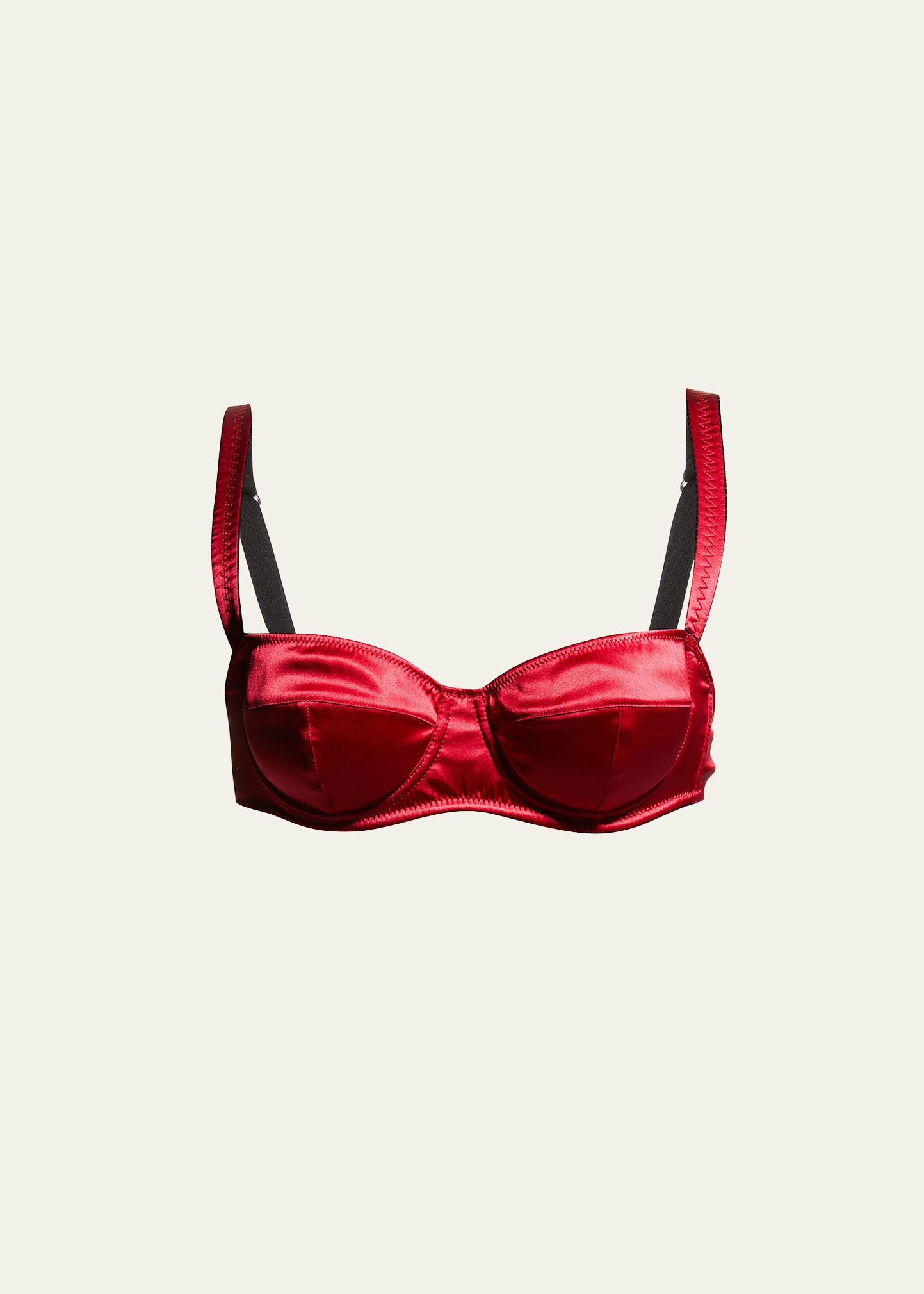 Dolce & Gabbana Silk Satin Bra In Bordeaux Scuro