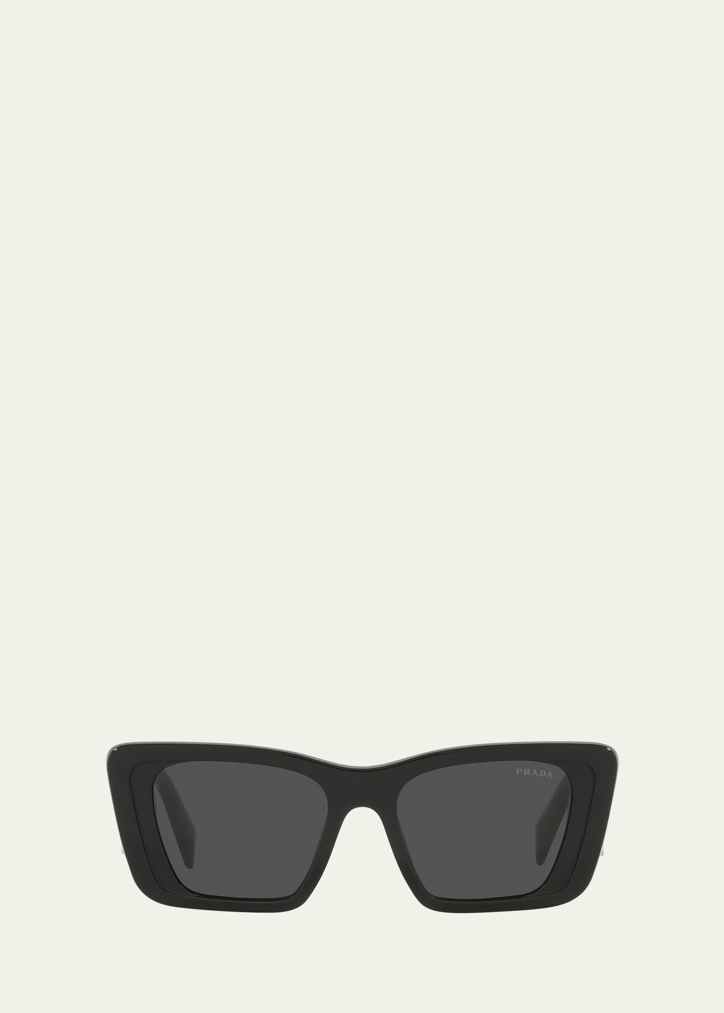 Shop Prada Geometric Acetate Butterfly Sunglasses In Black 2
