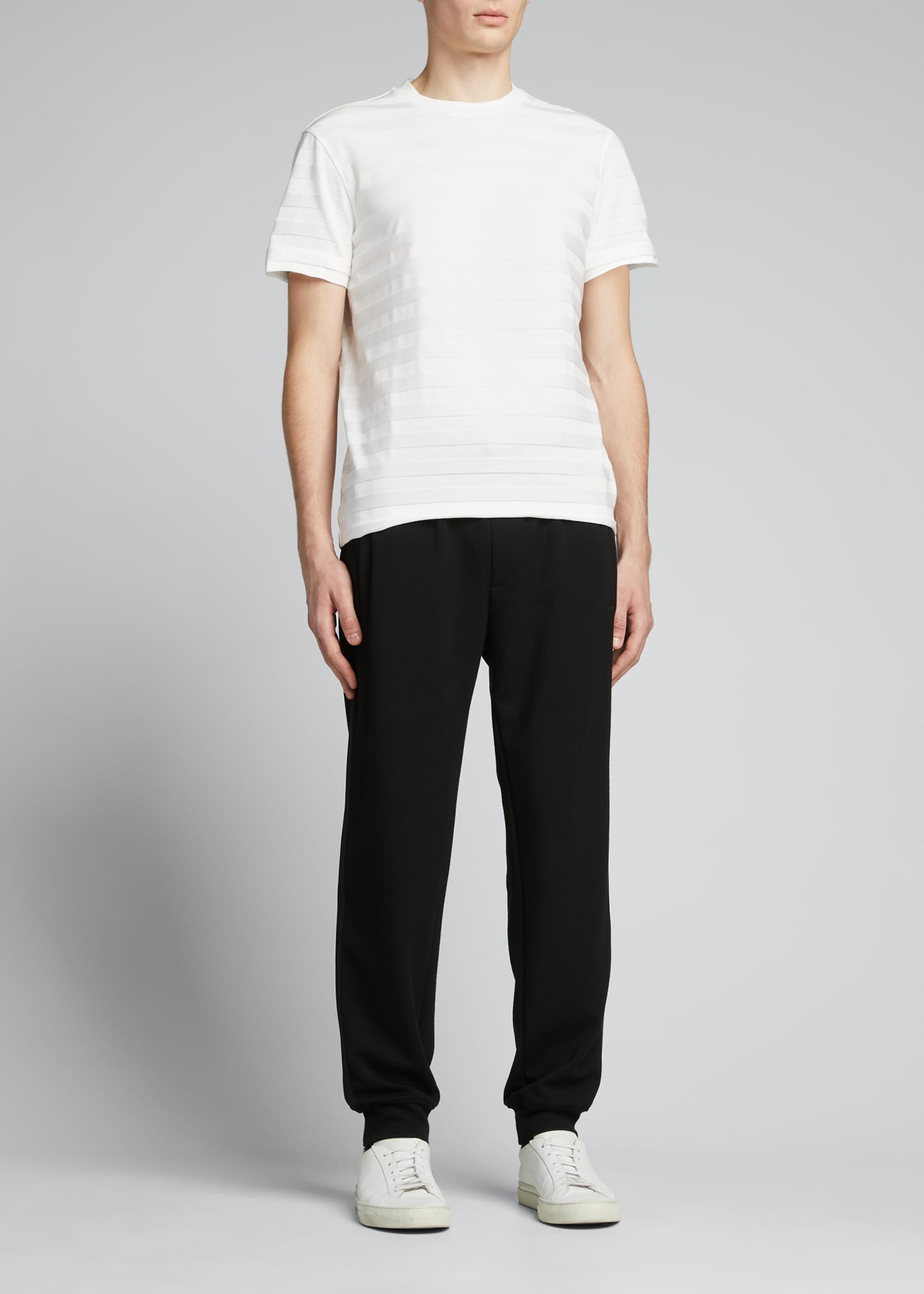 Emporio Armani Men's Horizontal Tonal Stripe T-Shirt