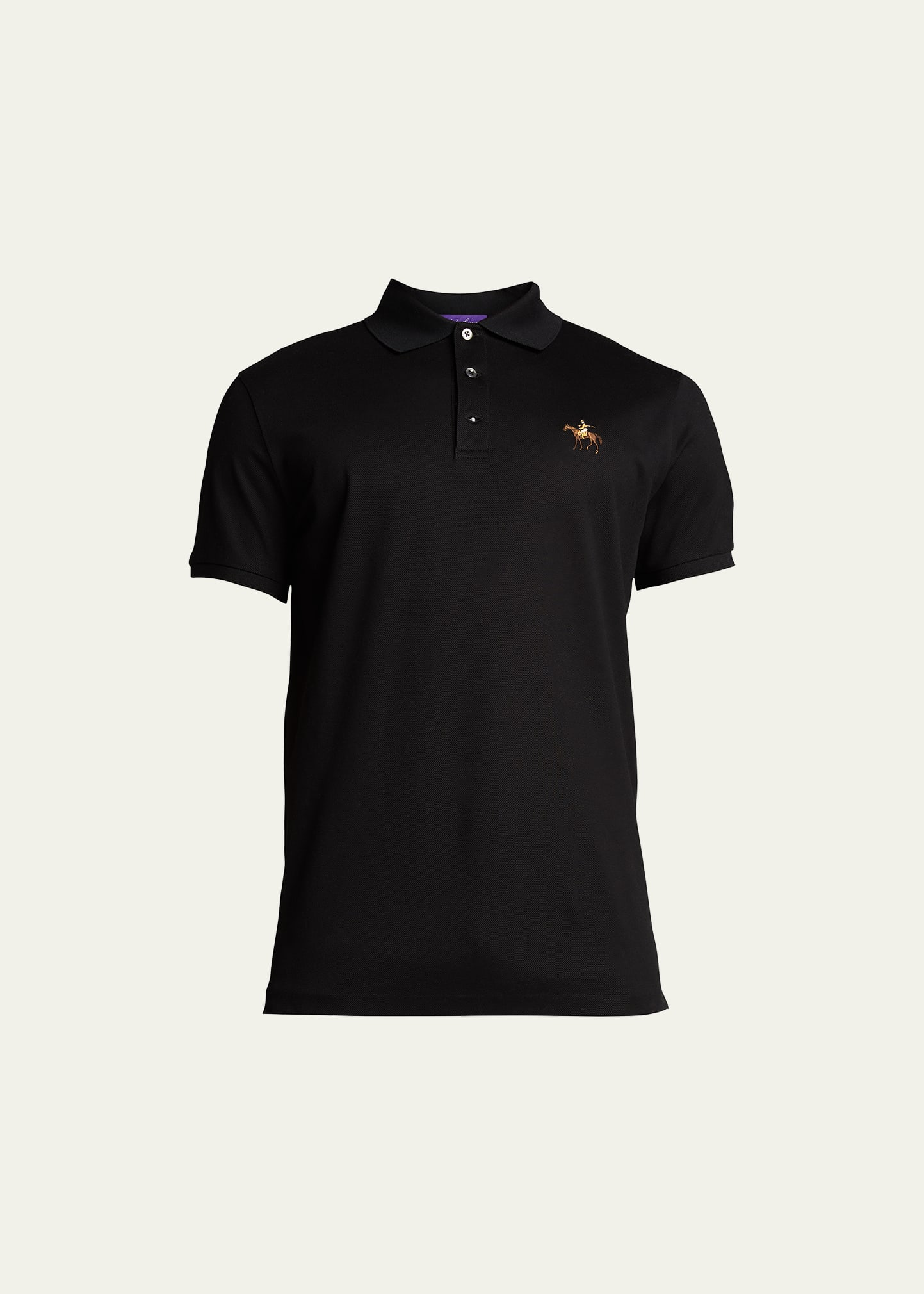Ralph Lauren Purple Label Men's Logo Polo Shirt In Cl Black