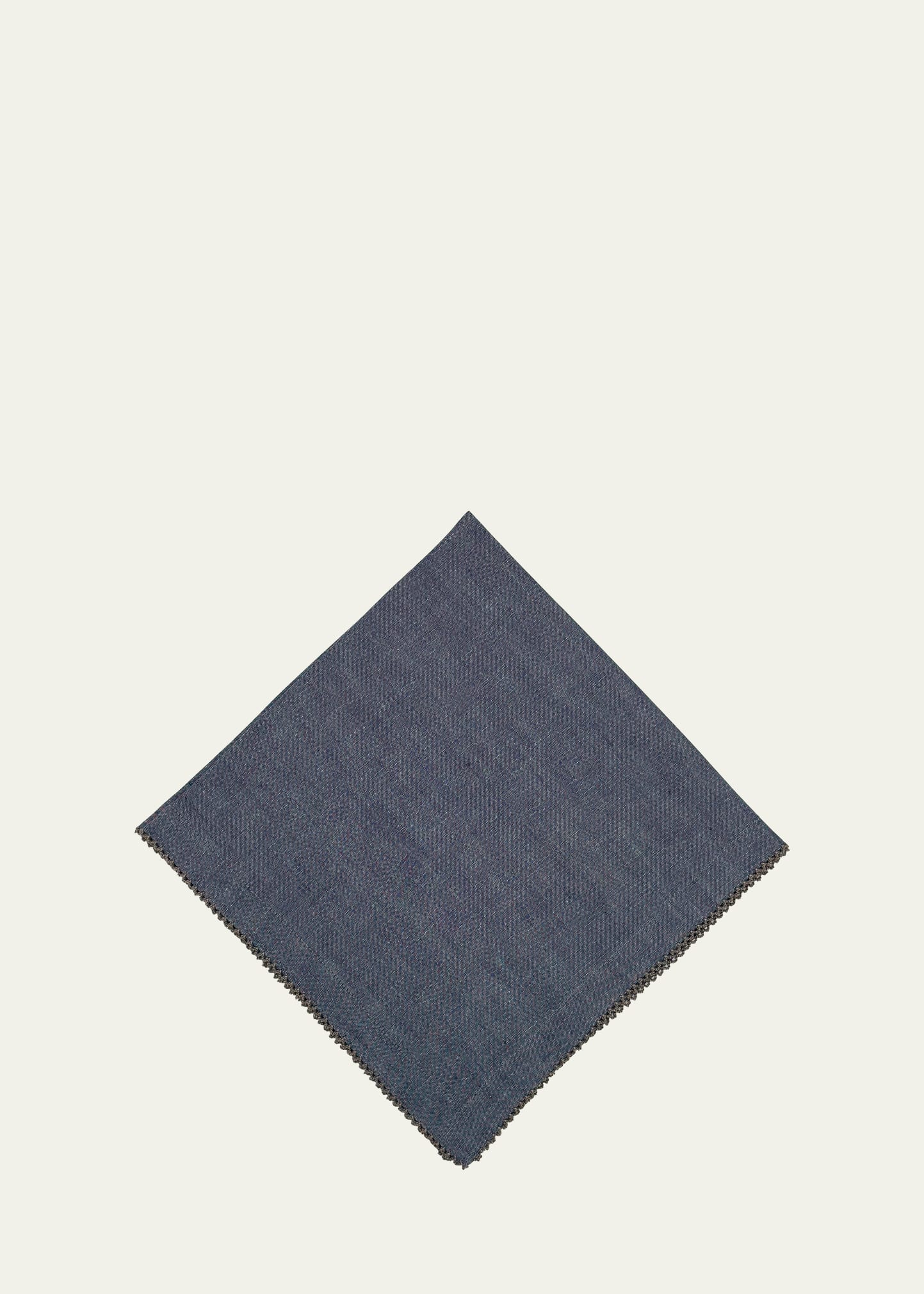 Tina Chen Designs Picot Edge Charcoal Napkin In Charcoalcharcoal