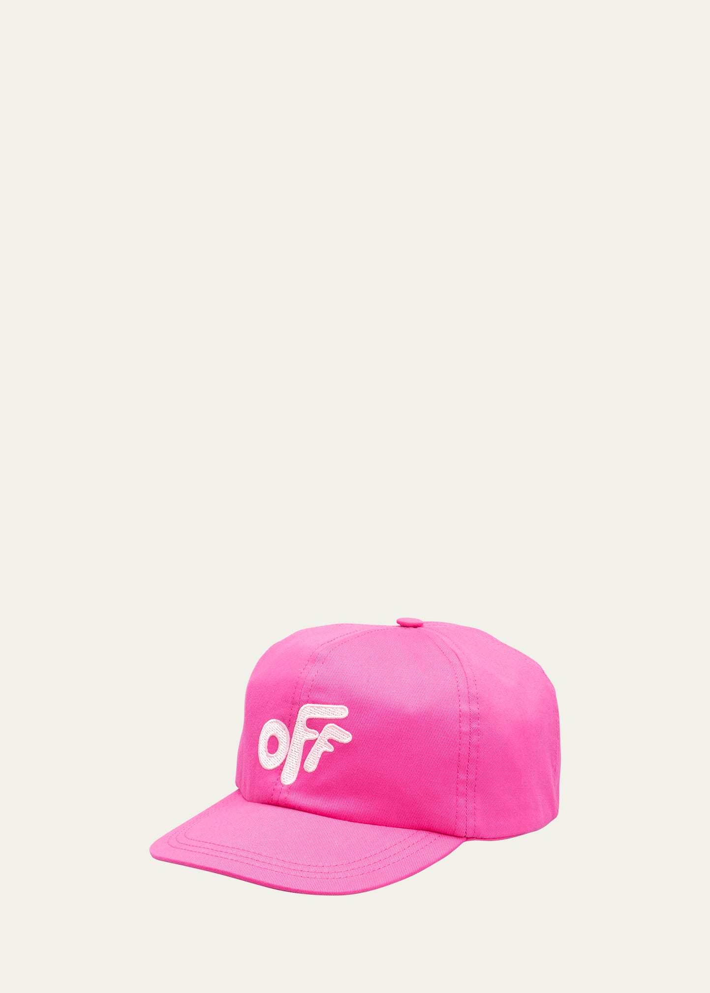 Off-white Kids' Girl's Rounded Logo Baseball Cap In Fuchsia/pink