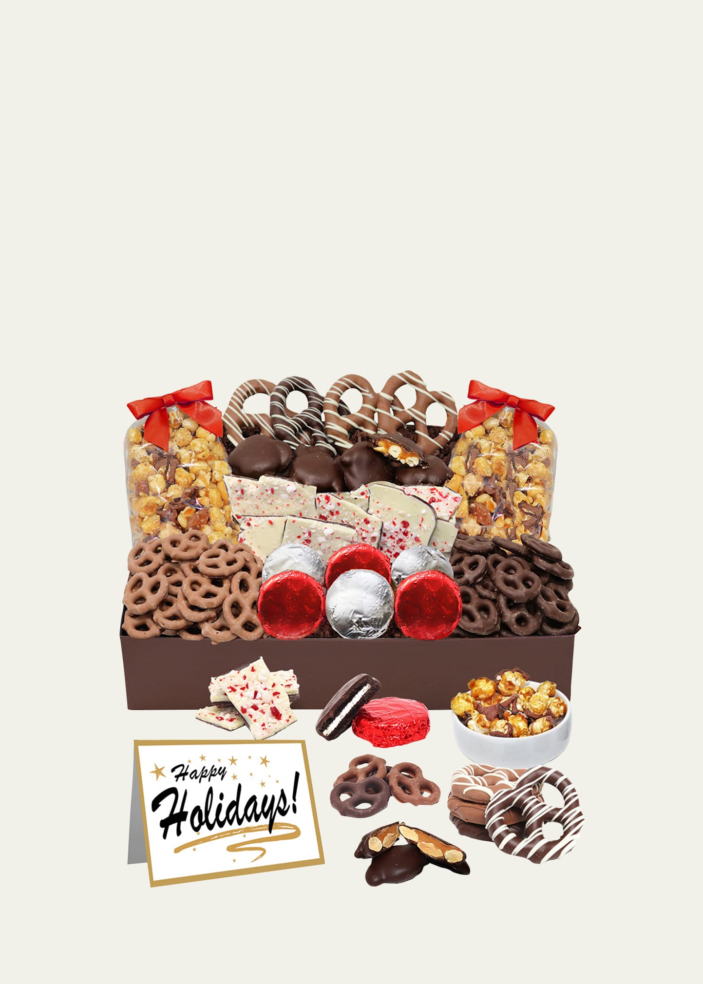 Holiday Sensational Belgian Chocolate-Covered Snack Gift Tray