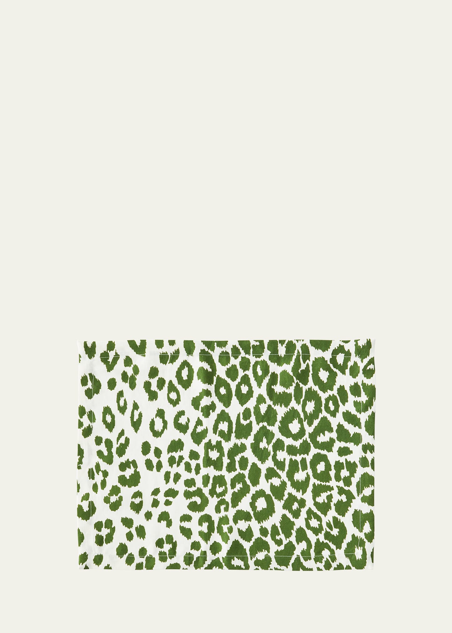 Matouk Schumacher Iconic Leopard Placemats, Set Of 4 In Green