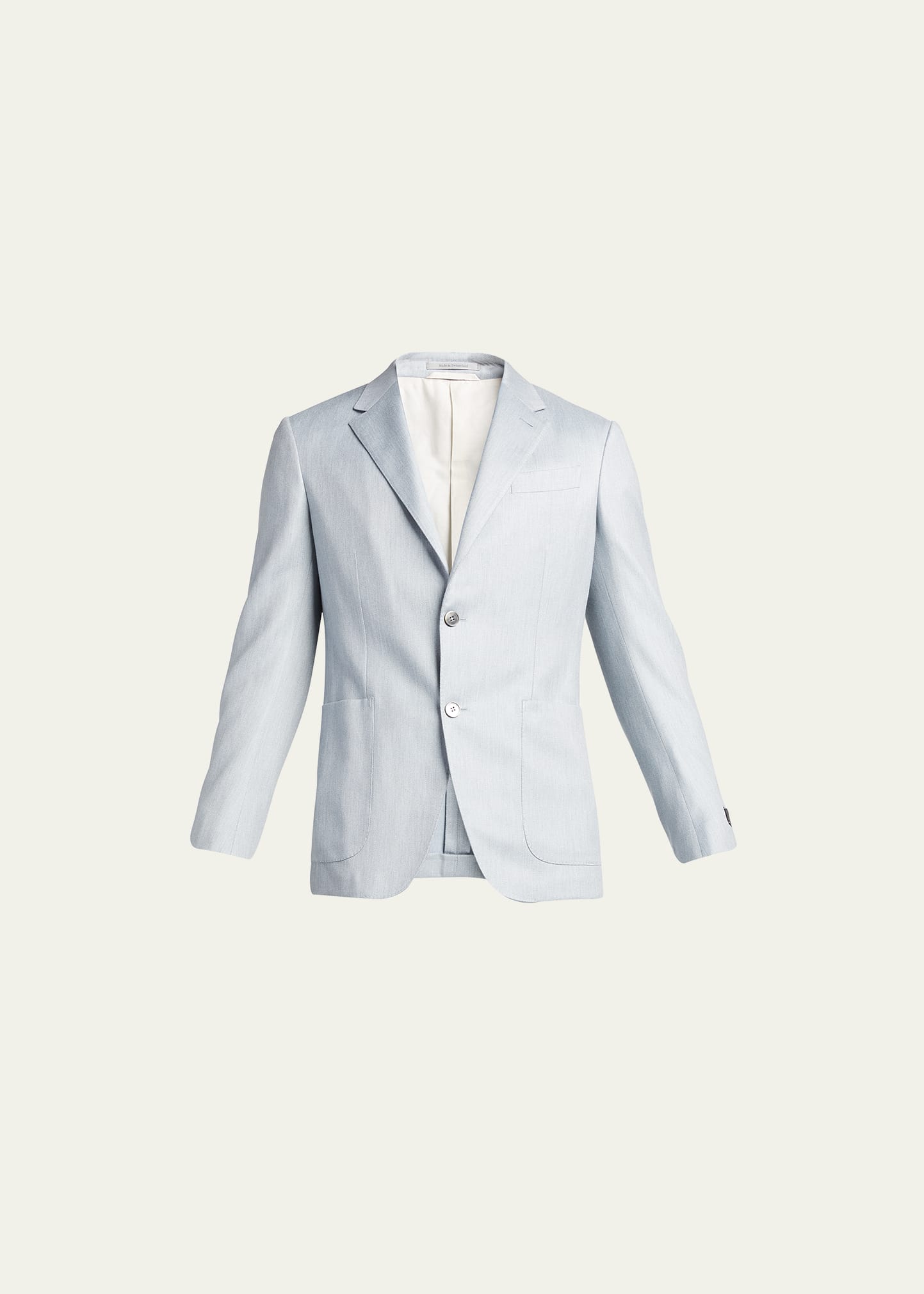 Zegna Men's Crossover Linen And Wool-blend Shirt Jacket In Bright Blue Solid