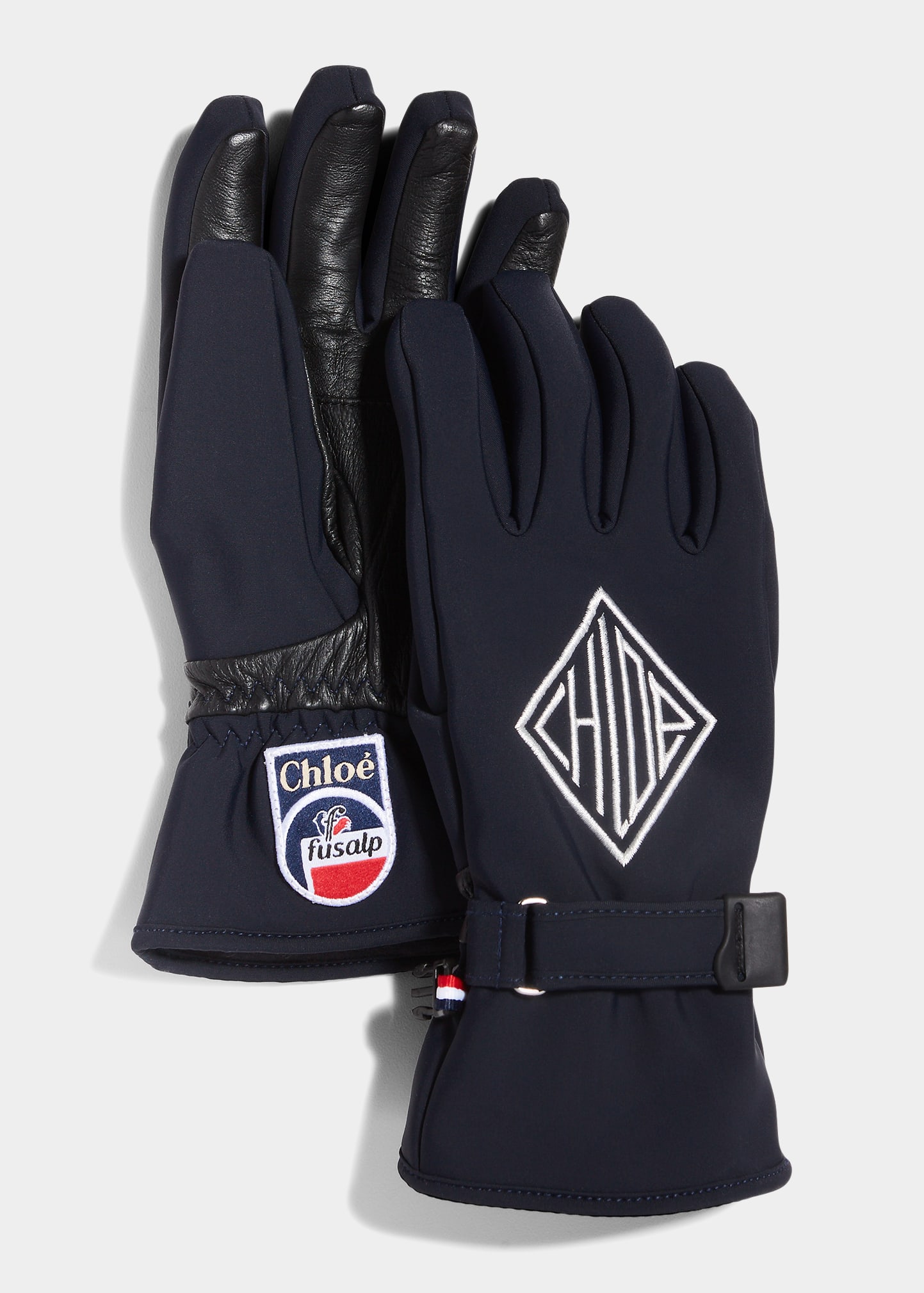 Fusalp Logo-embroidered Ski Gloves In Iconic Navy