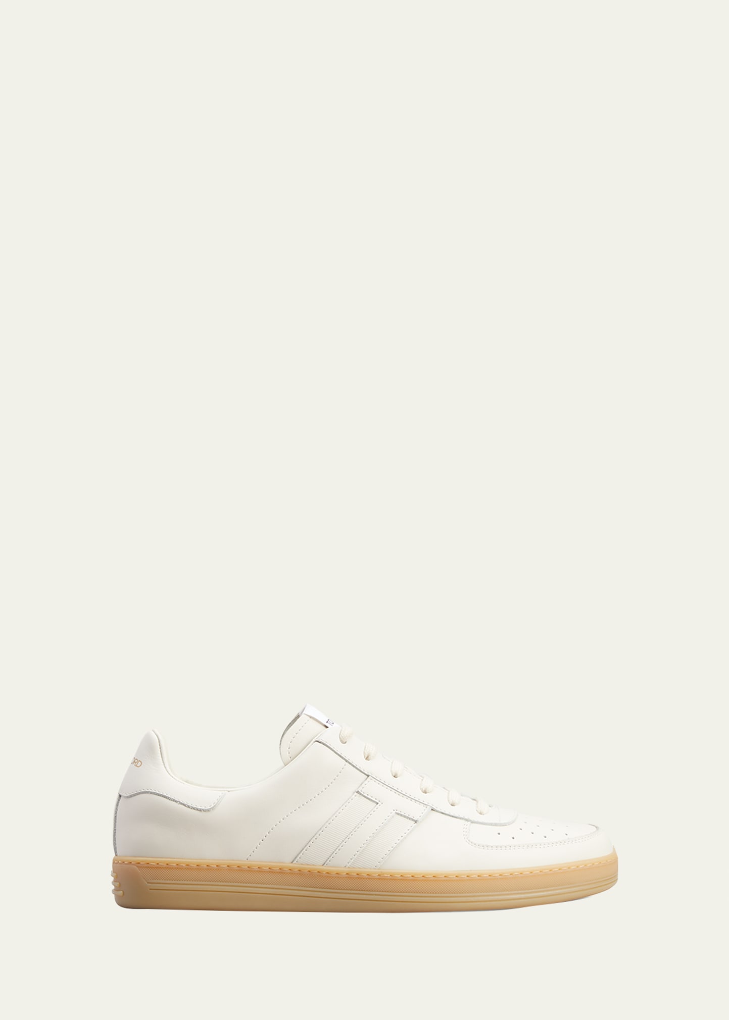 Shop Tom Ford Men's Tonal Leather Low-top Sneakers In Marble Amber