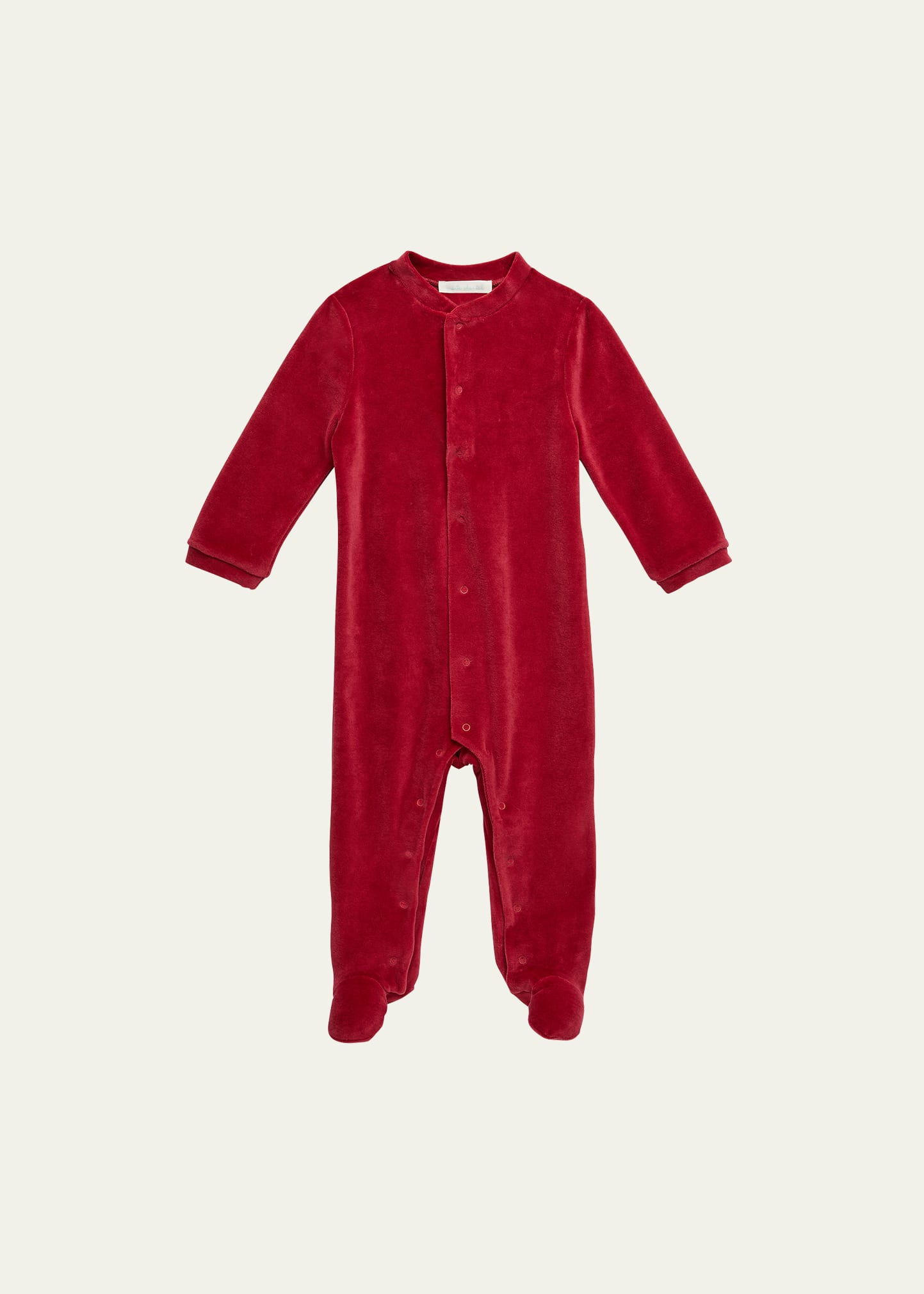 Marie Chantal Kids' Girl's Velour Golden Angel Wing Footie Pajamas In Burgundy