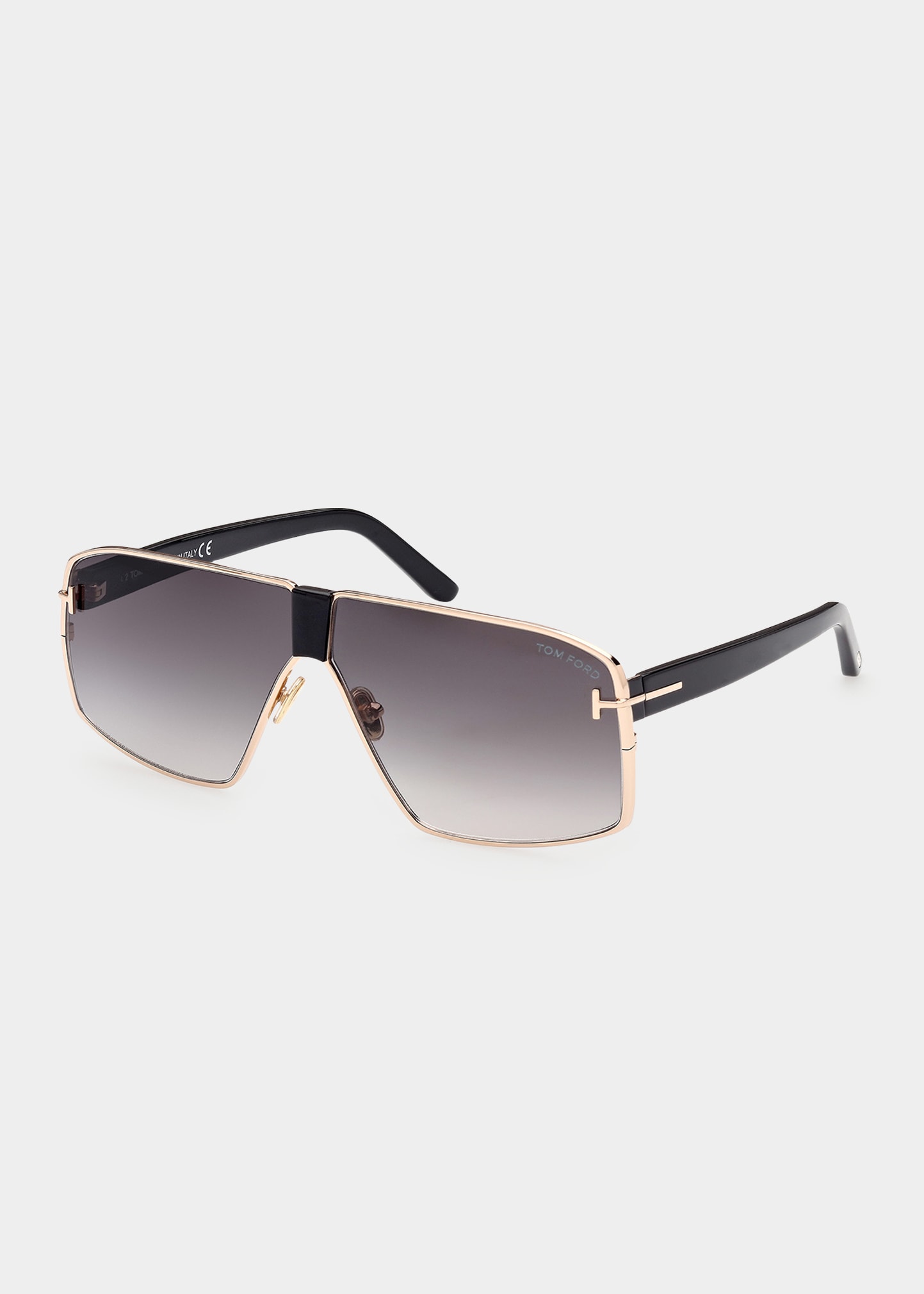 Tom Ford Reno Metal Shield Sunglasses In Yellow / Grey | ModeSens