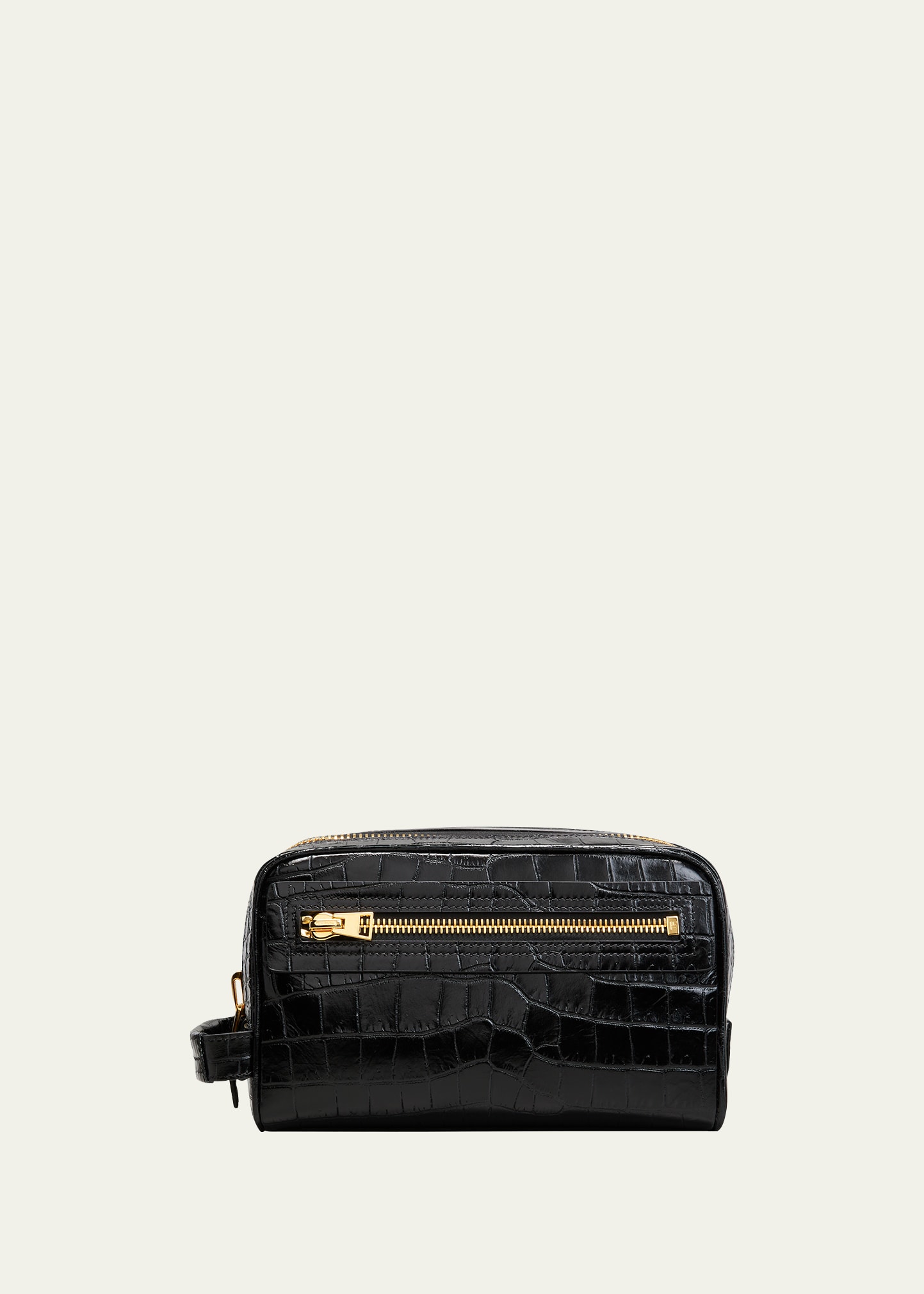 Tom Ford GLOSSY PRINTED CROC SMALL ZIP BELT BAG