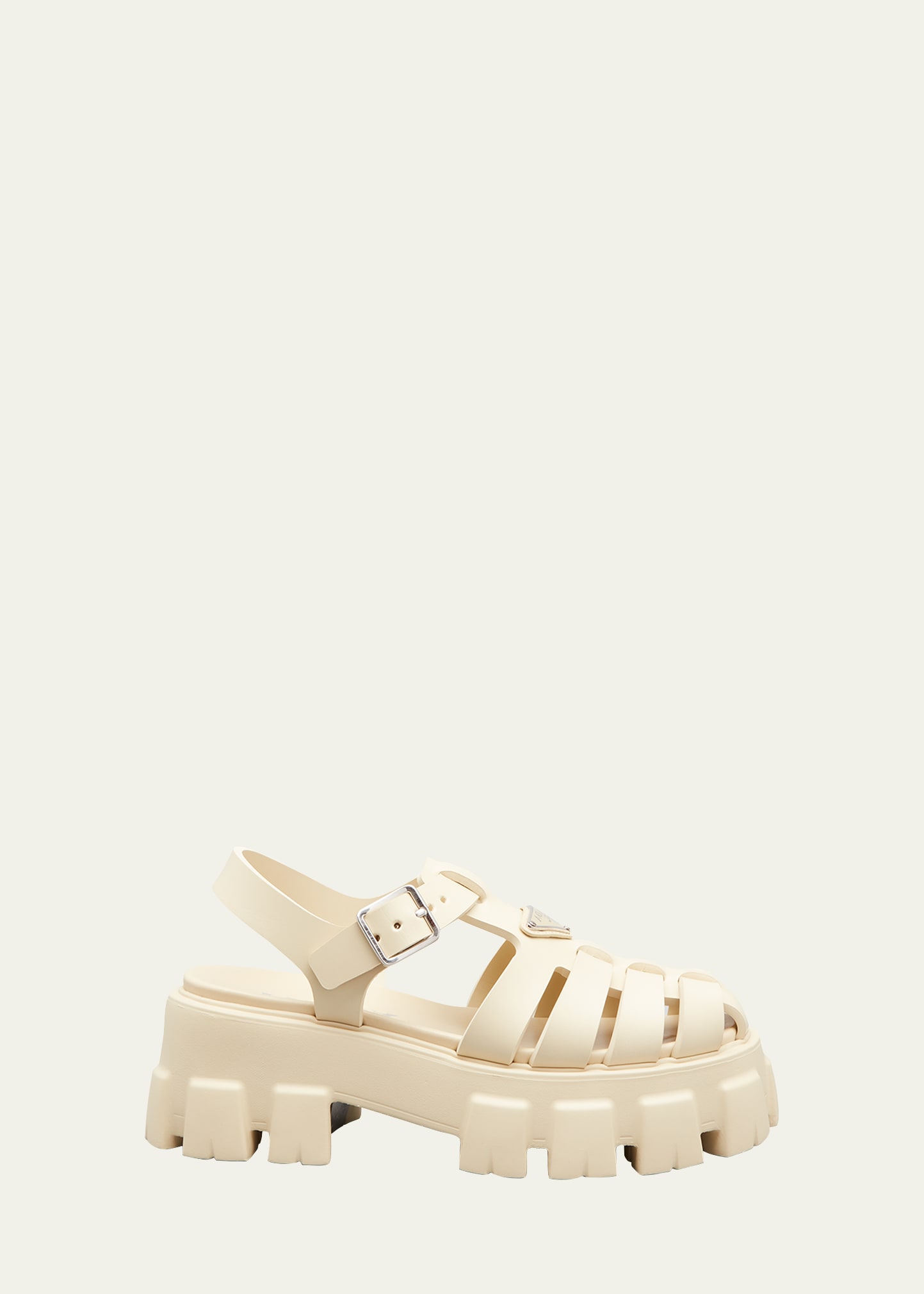 Prada Rubber Logo Chunky-sole Fisherman Sandals In Quarzo