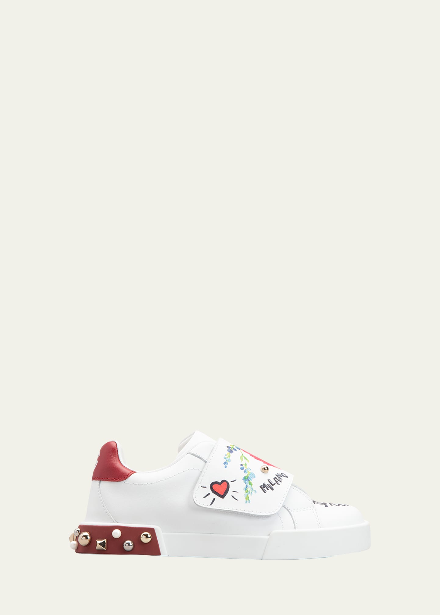Dolce & Gabbana Floral-painted Touch-strap Sneakers