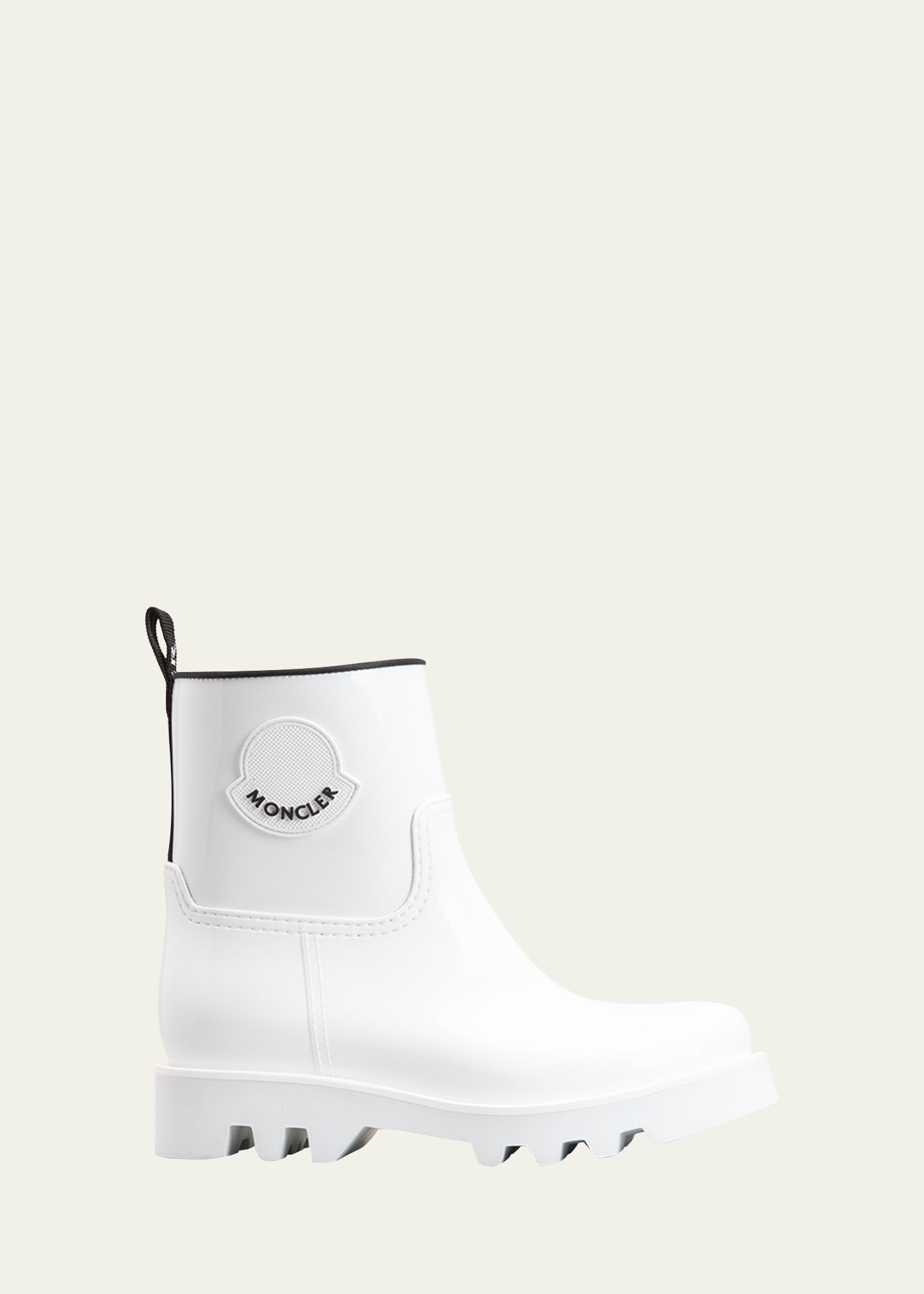 Moncler Ginette Waterproof Rubber Rain Boots In White