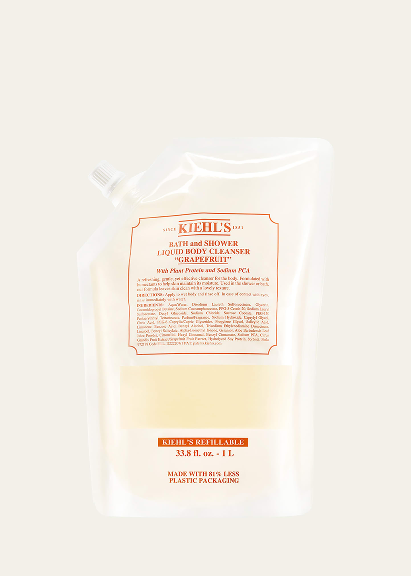 33.8 oz. (1L) Grapefruit Body Cleanser Refill Pouch