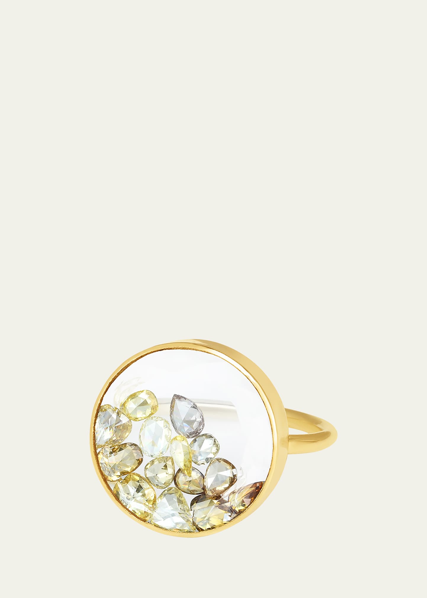 Yellow Diamond Shaker Ring in 18k Gold