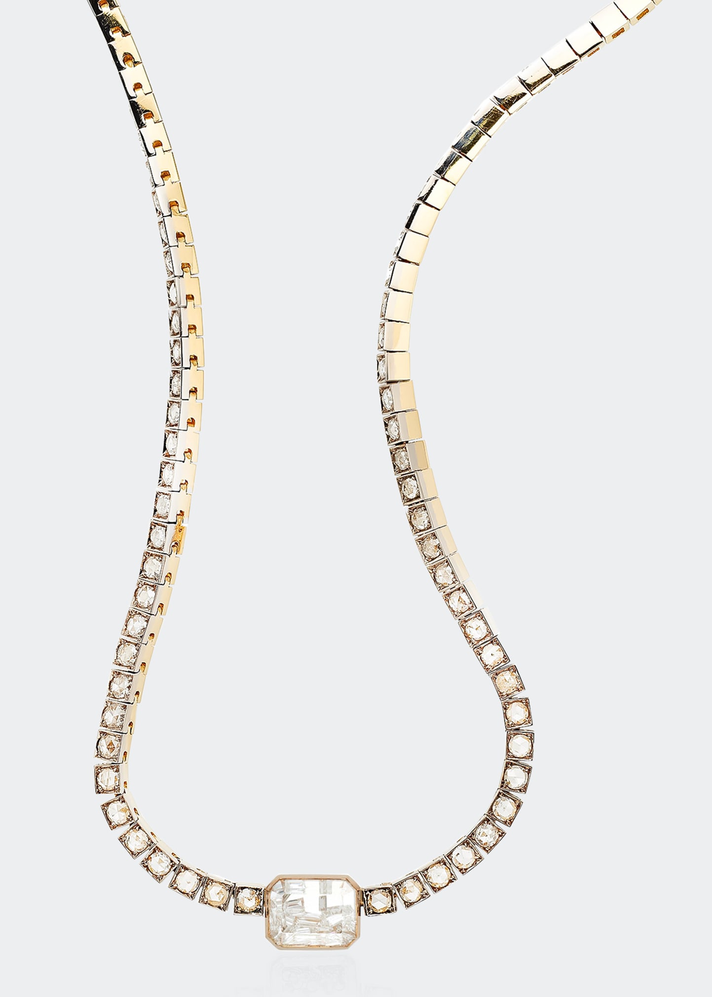 Moritz Glik Diamonds In White Sapphire Kaleidoscope Tennis Necklace In Multi