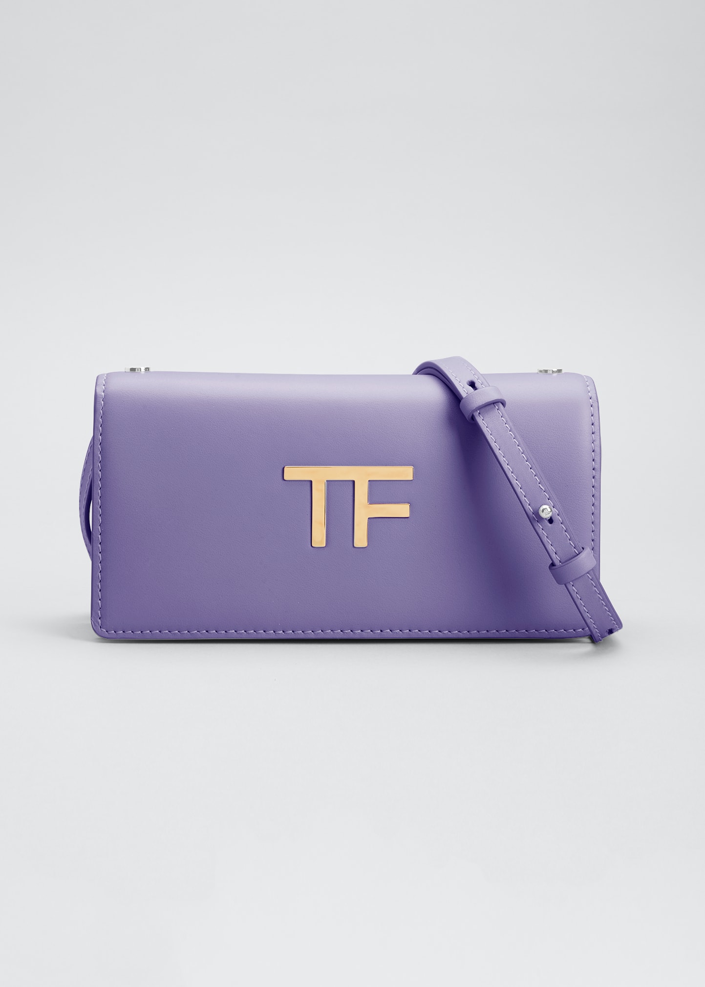 Tom Ford Logo Smooth Leather Shoulder Bag In Hyacinth | ModeSens