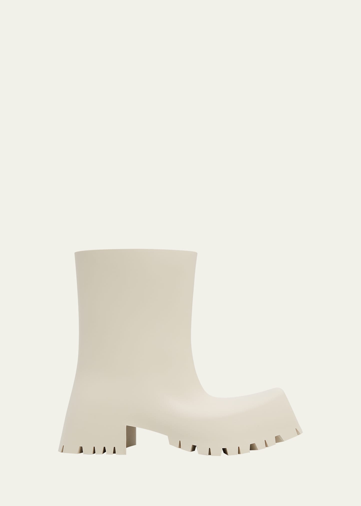 Balenciaga Trooper Block-heel Rubber Boots In Beige