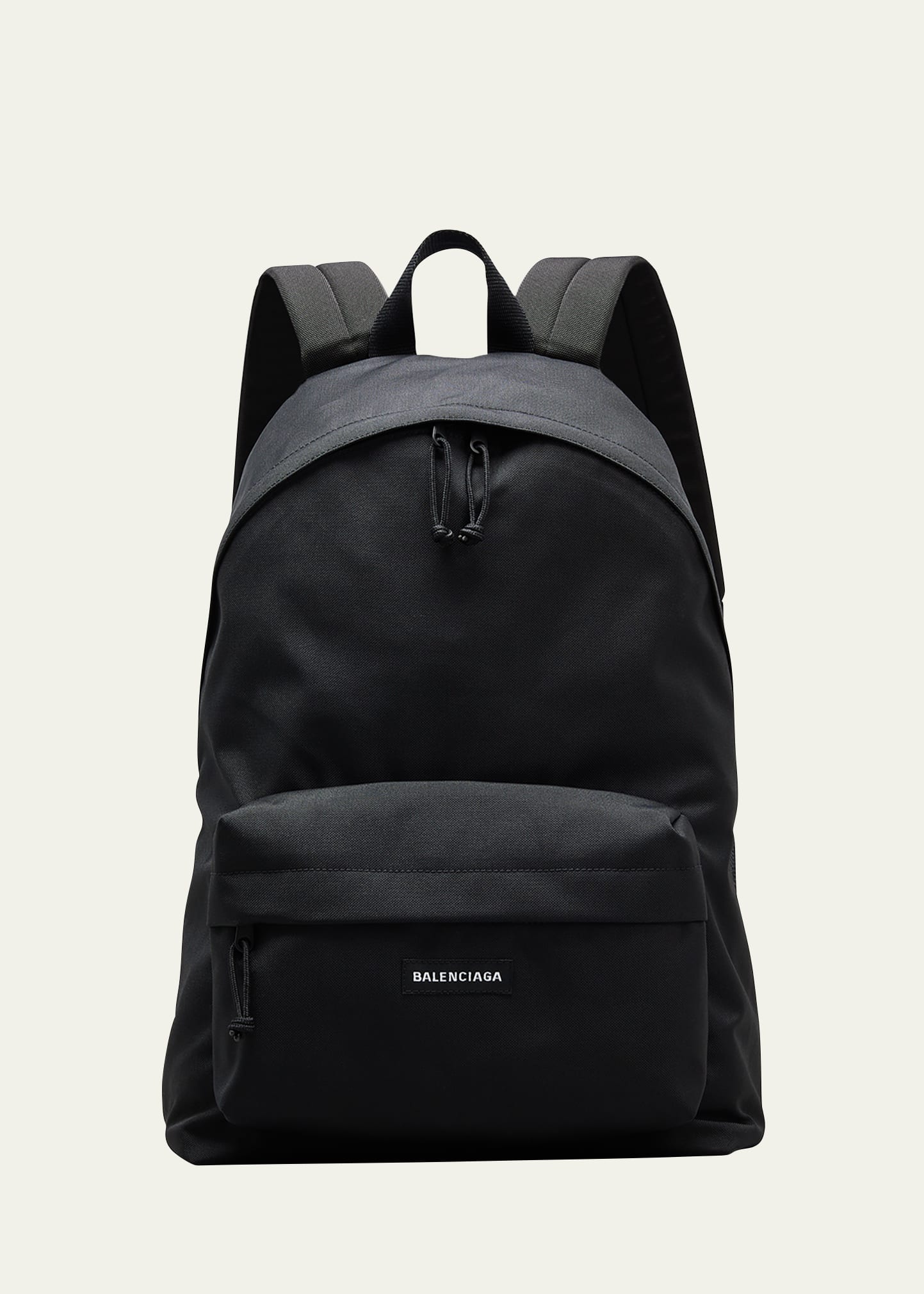 Balenciaga Men's Nylon-canvas Logo Backpack In Black