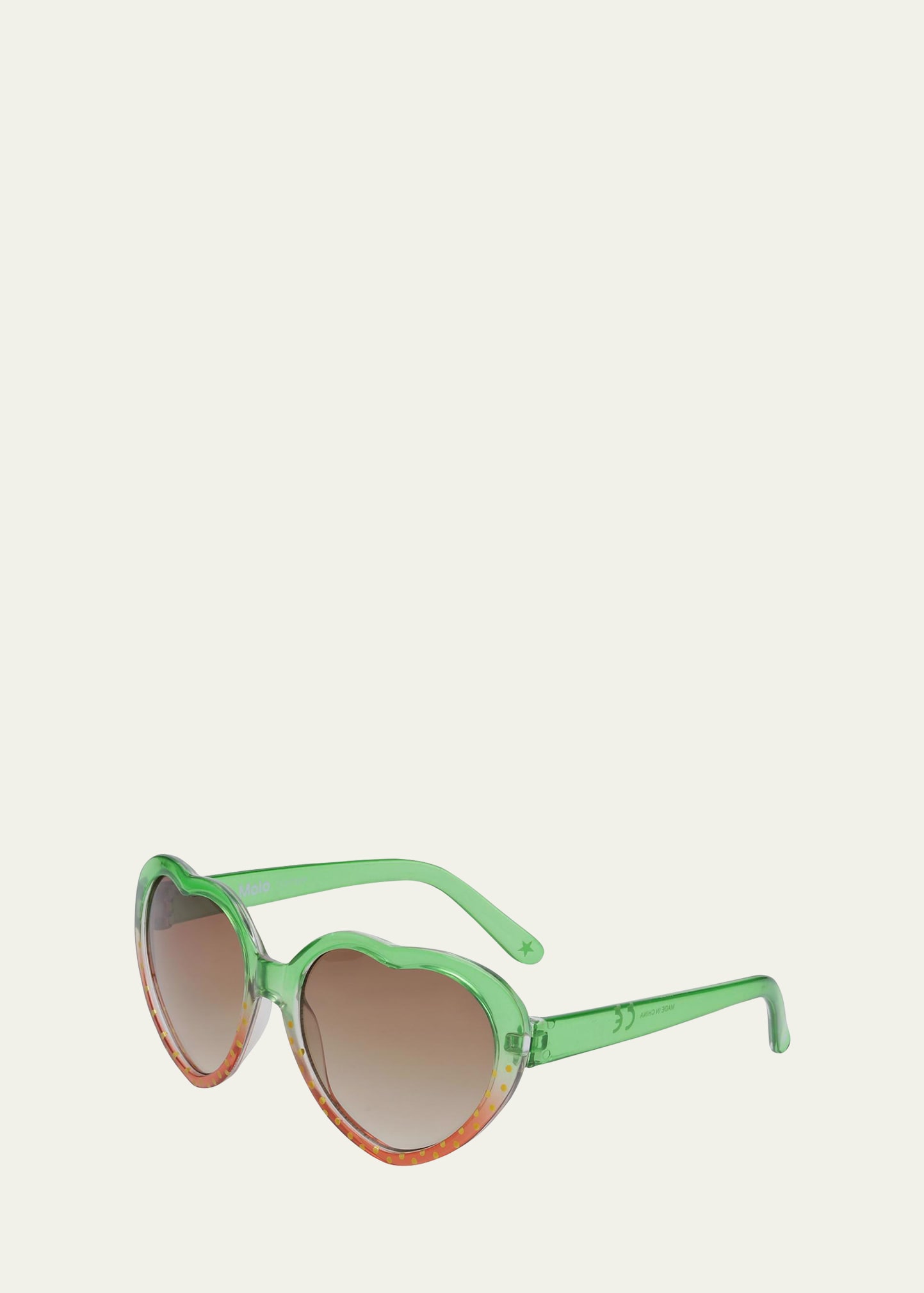 Girl's Heart-Shaped Sunglasses With Strawberry Effect