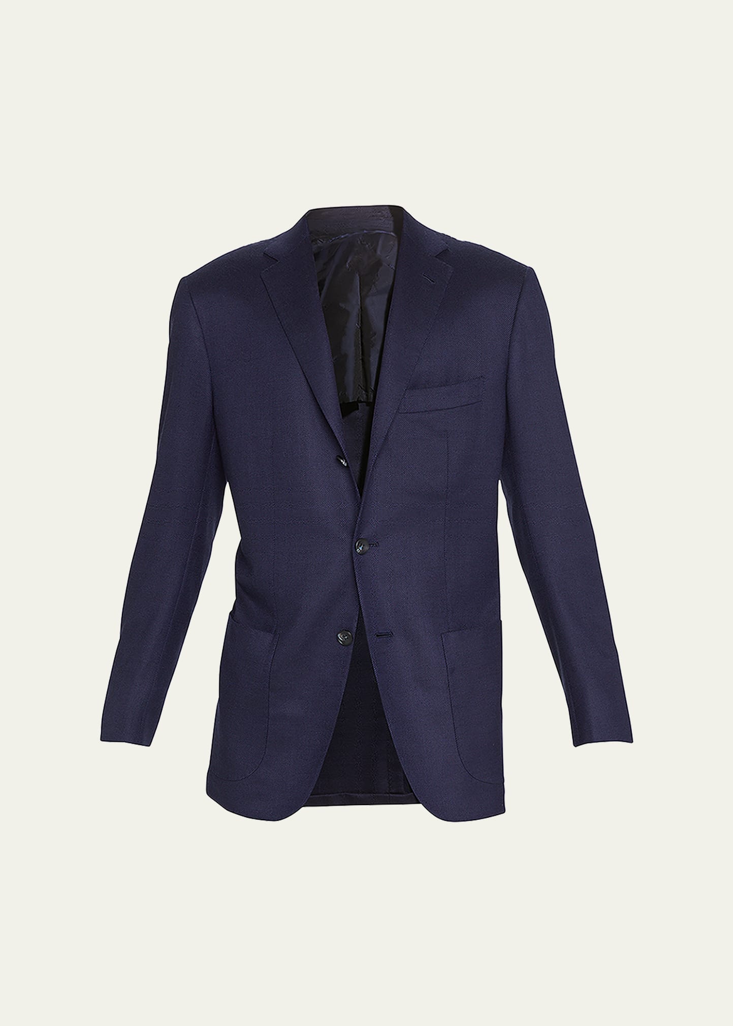 Kiton Men's Cashmere-silk Solid Blazer In Navy