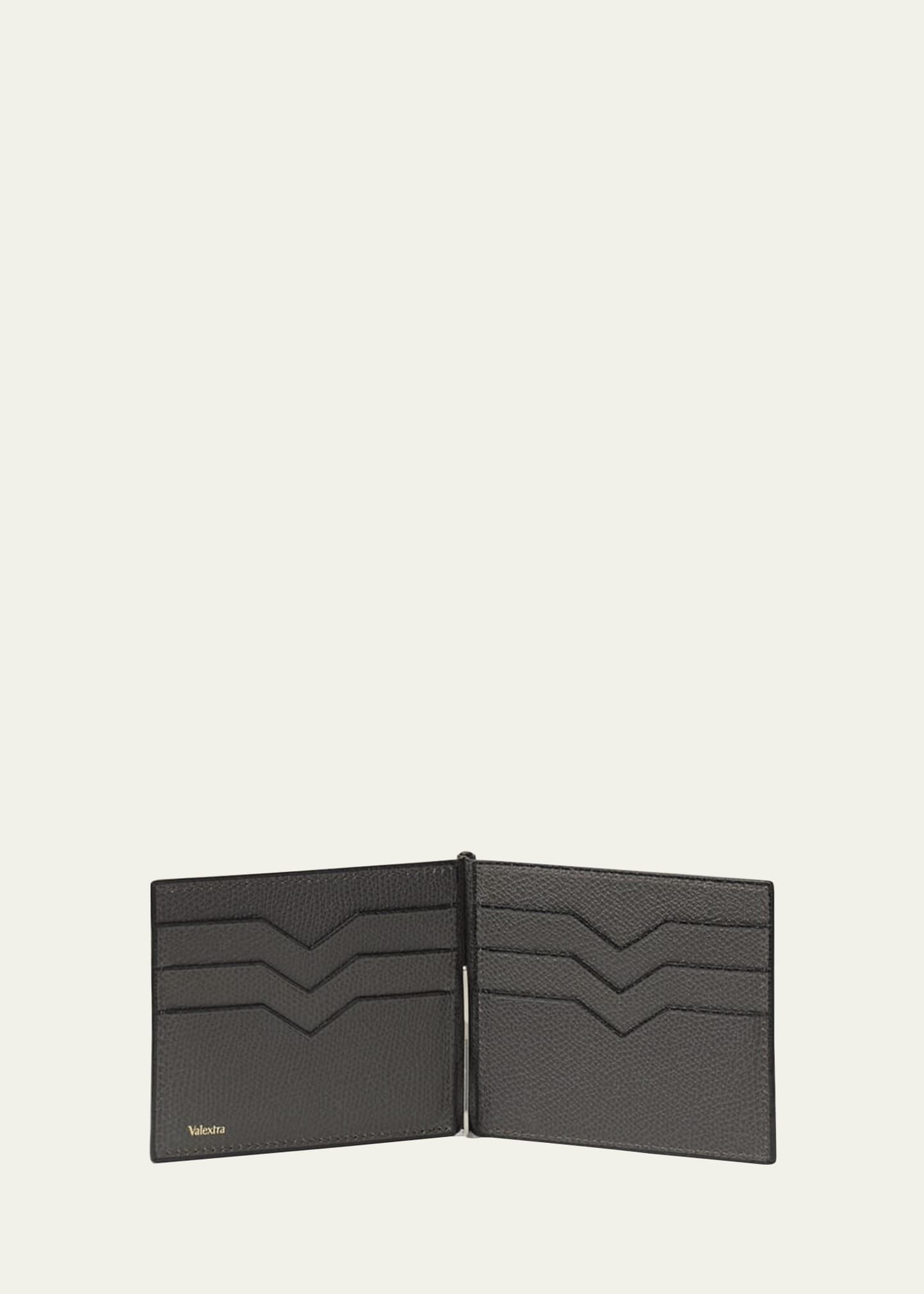 Valextra Men's Grip 6-card Holder In Fumo Londra